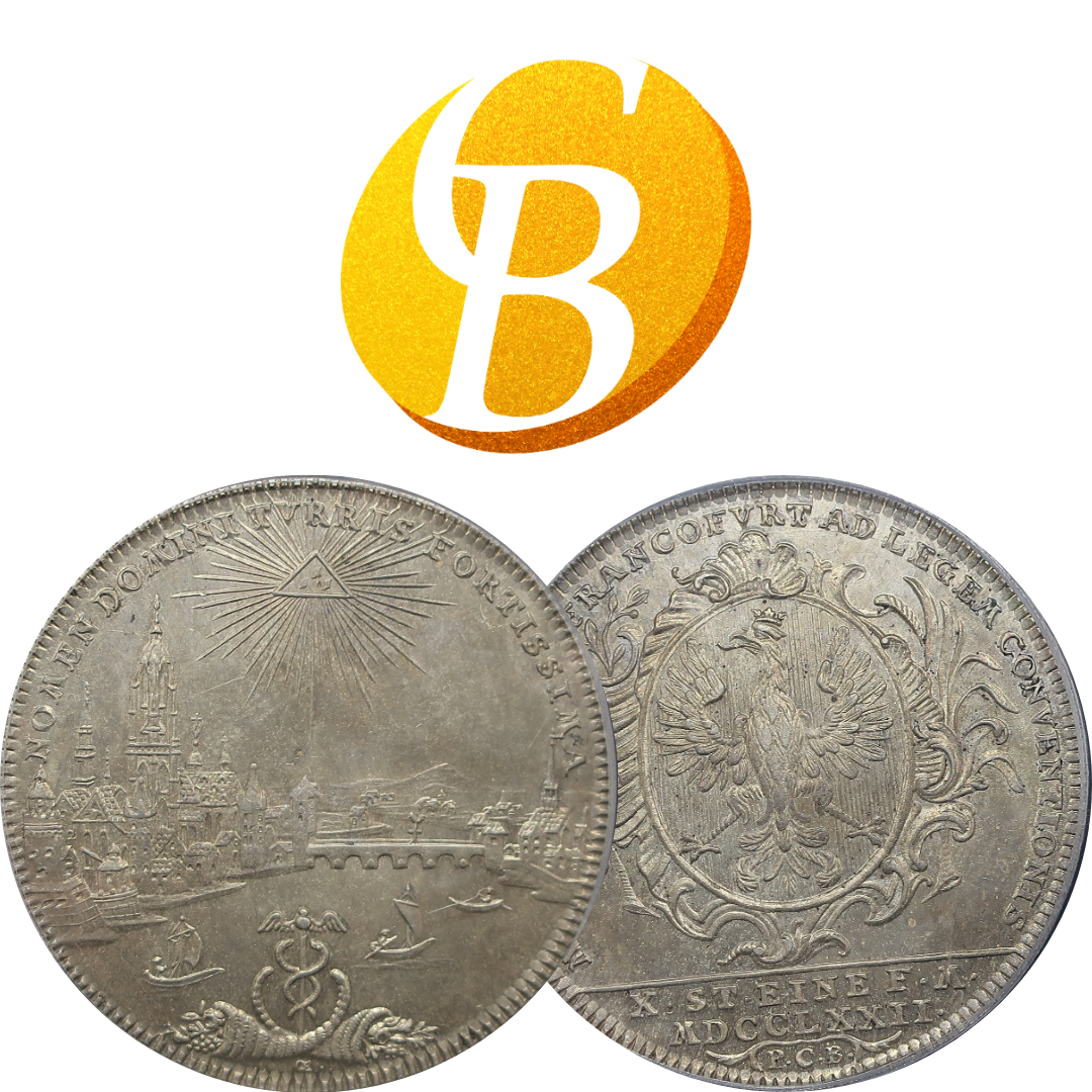 1772 ドイツ フランクフルト ターラー銀貨 都市景観 アンティークコイン デザイン