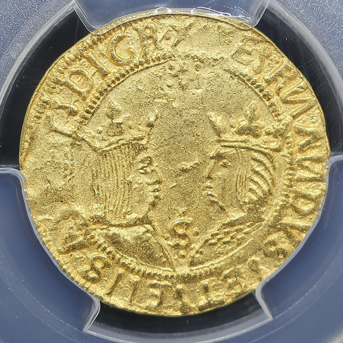 スペイン2エクセレンテ金貨 表面 銘文拡大
