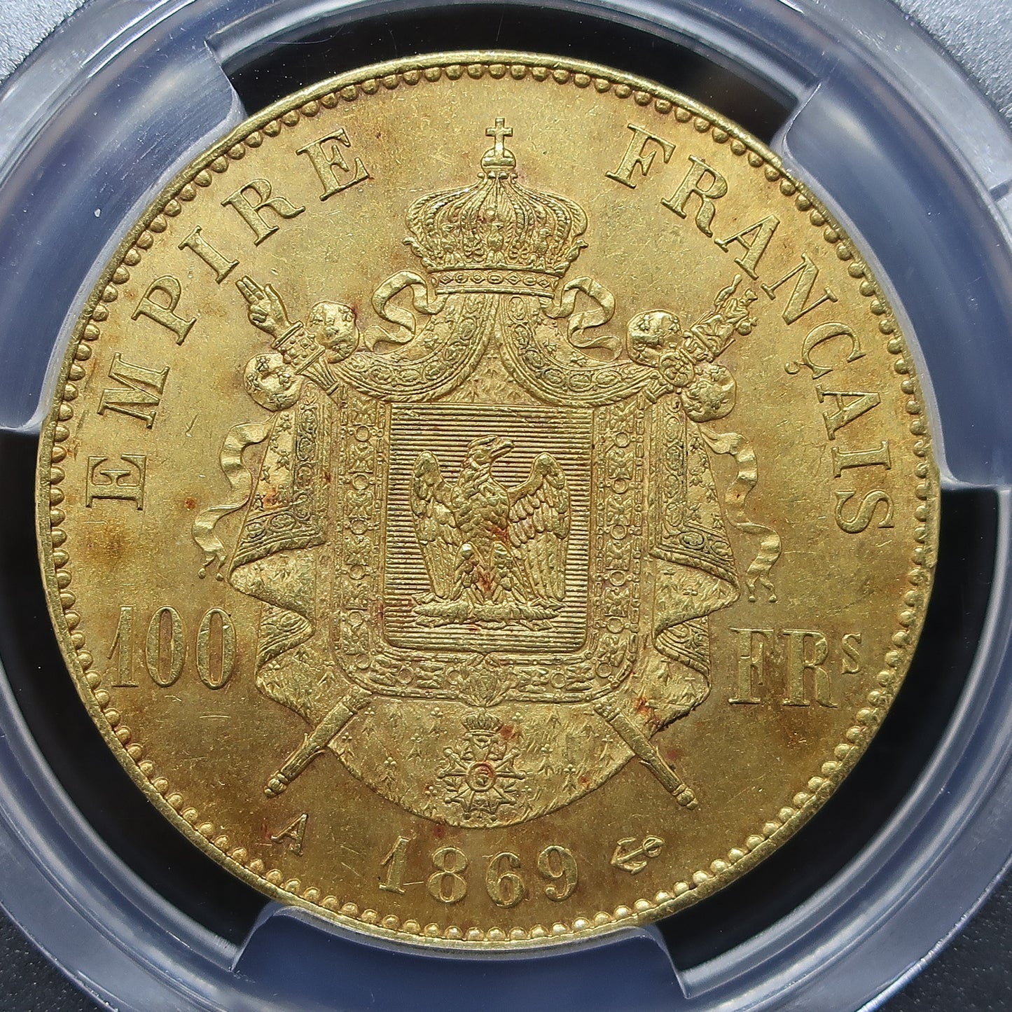 1869A フランス 100フラン金貨 皇帝ナポレオン3世 MS63 PCGS image11