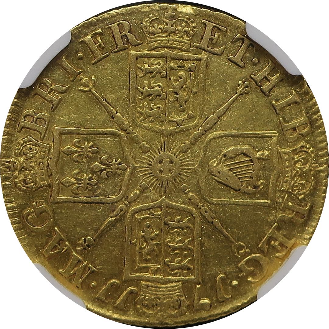 1711 イギリス ギニー金貨 アン女王 AU50 NGC image2