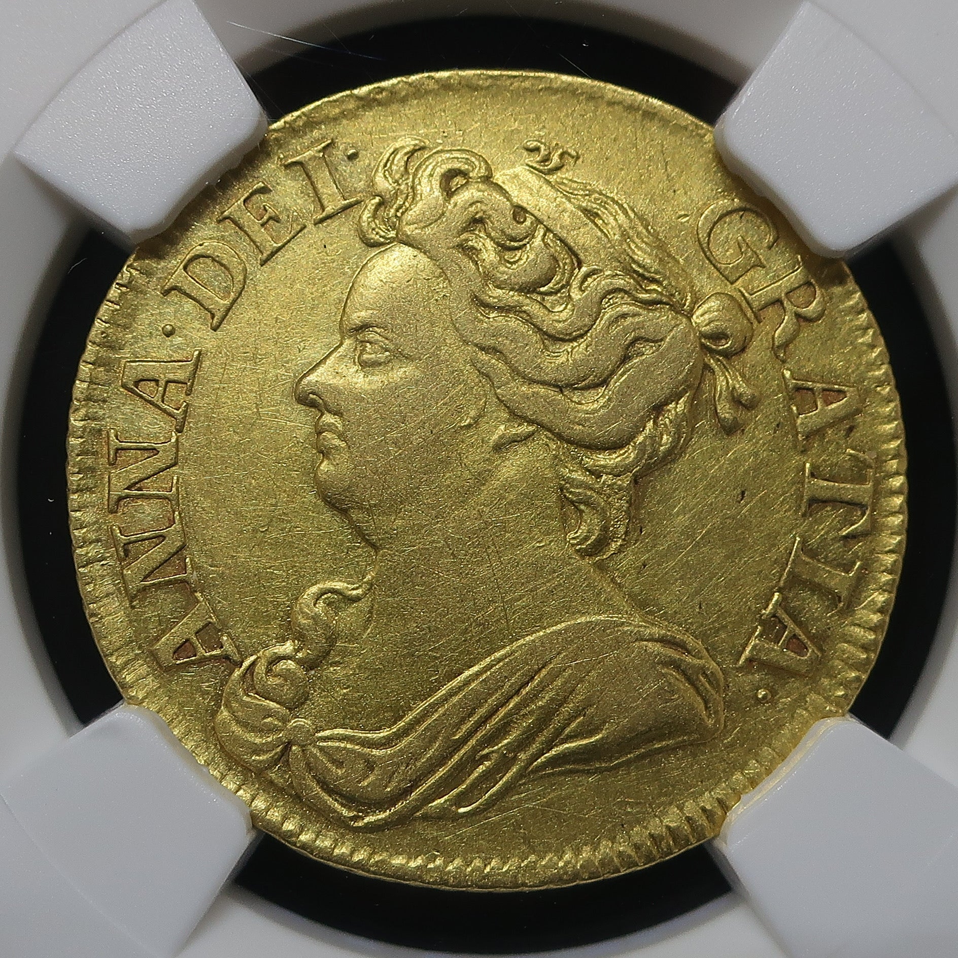 1711 イギリス ギニー金貨 アン女王 AU50 NGC image8