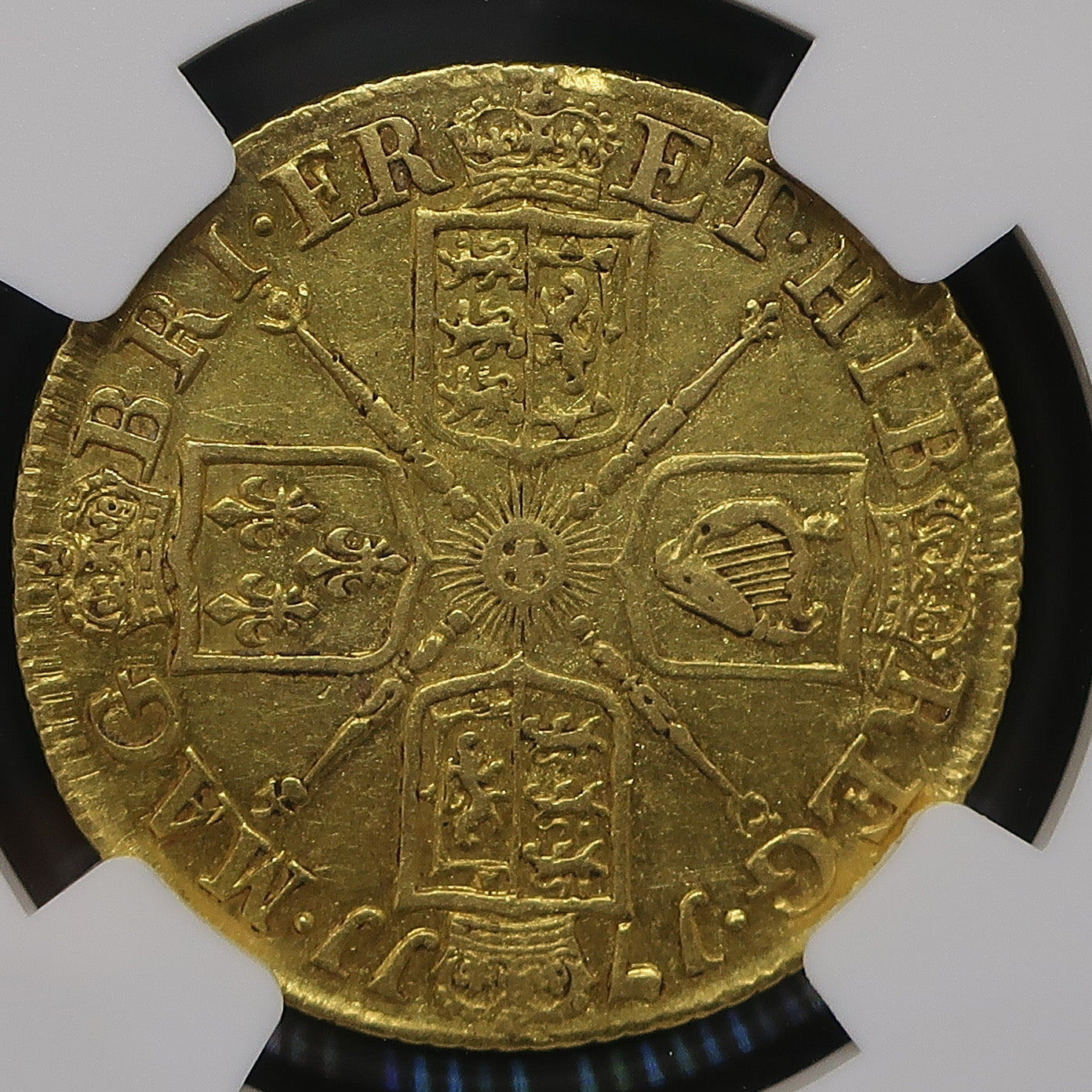 1711 イギリス ギニー金貨 アン女王 AU50 NGC image9