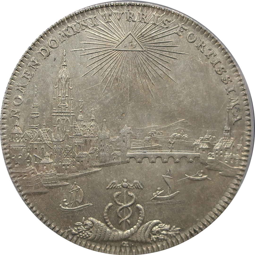 1772 ドイツ フランクフルト ターラー銀貨 都市景観 アンティークコインの表面