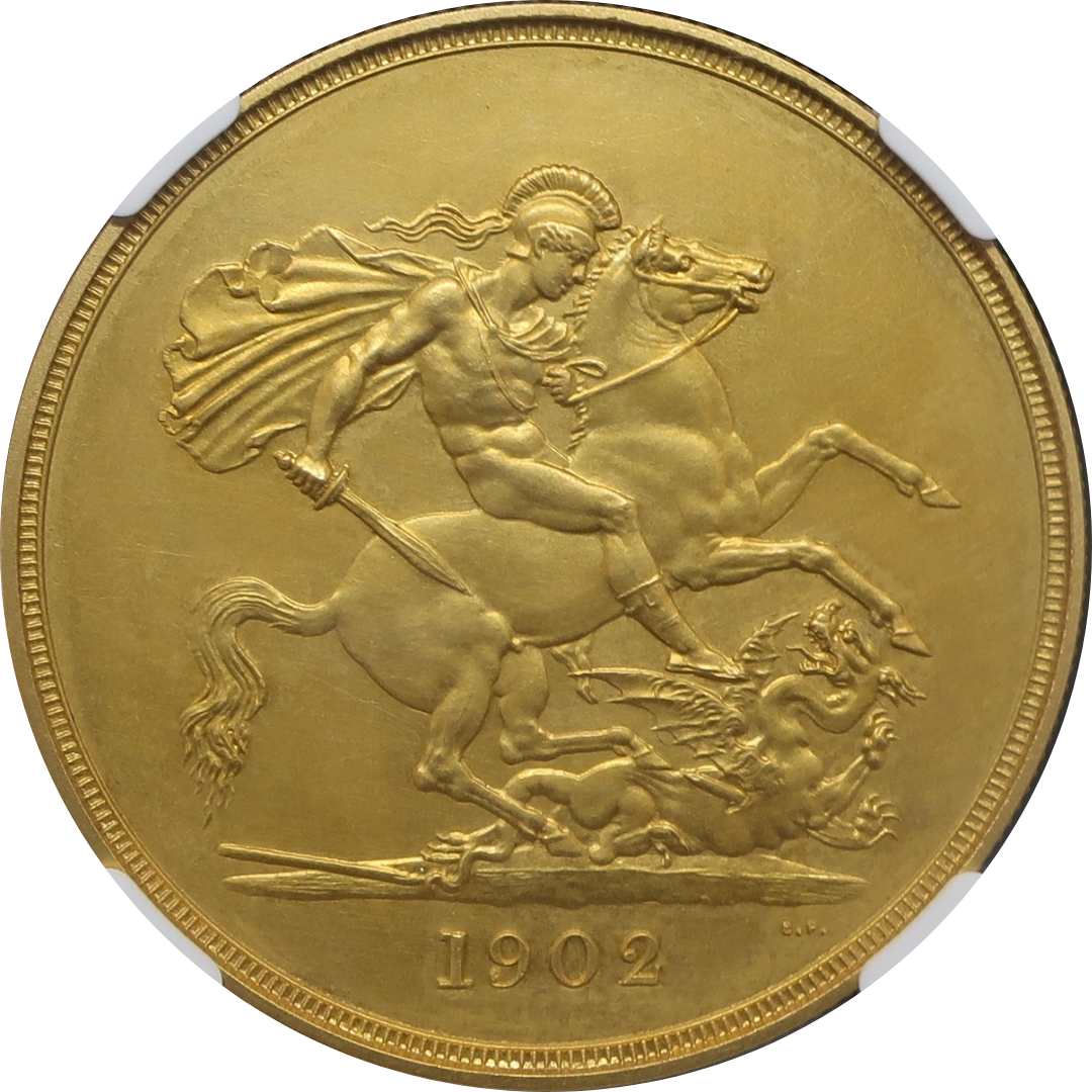 1902 イギリス 5ポンド金貨 エドワード7世 PF62 MATTE NGC – CoinBlessing