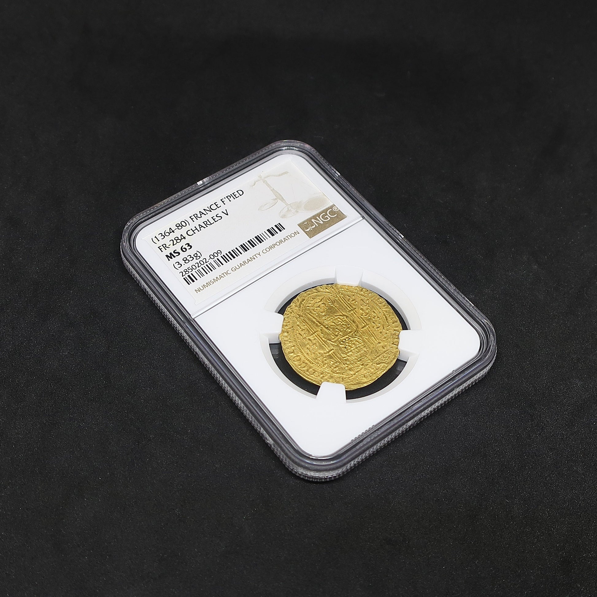 1364-1380 フランス フランカピエ金貨 MS63 NGC シャルル5世 image8