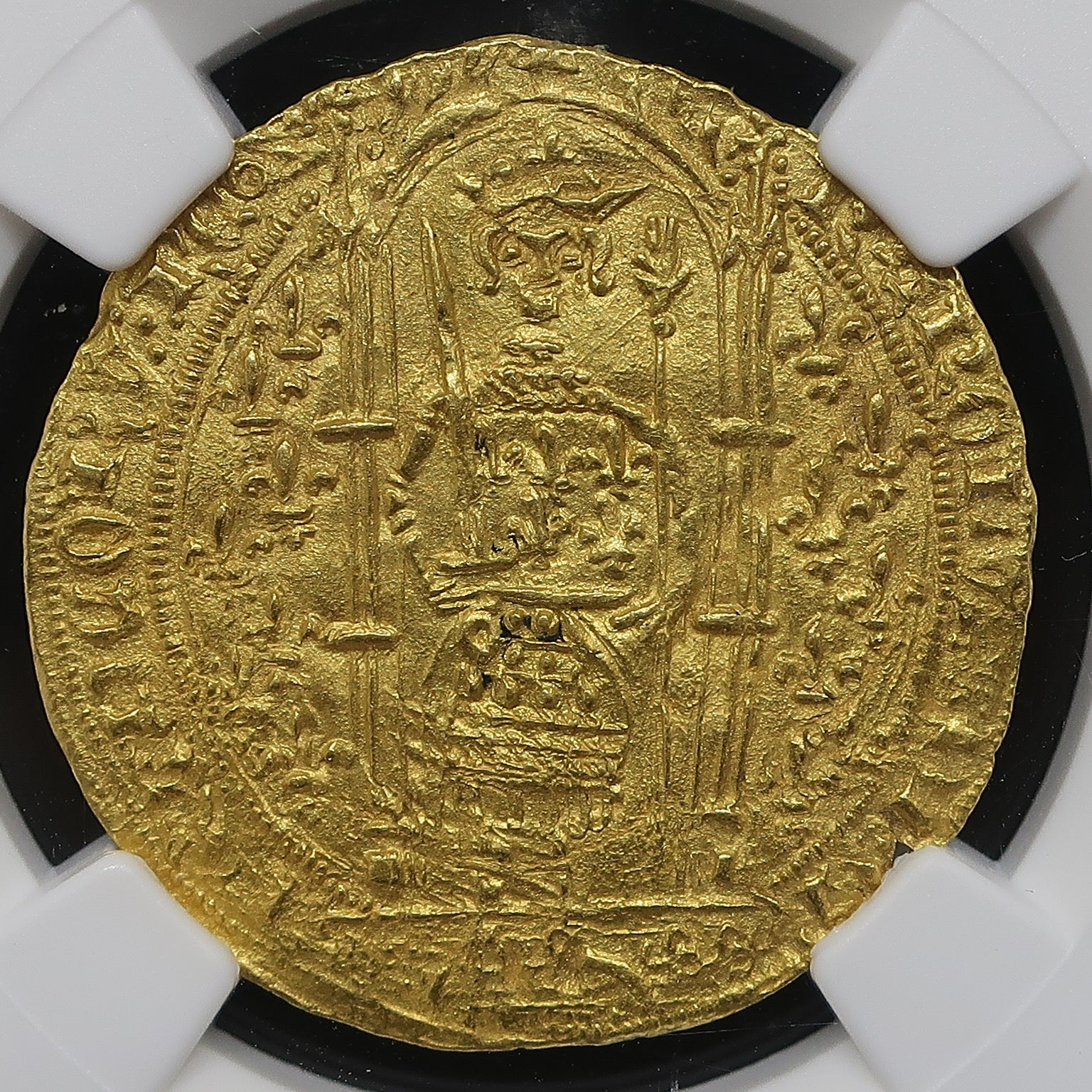 賢明王】1364-1380 フランス フランカピエ金貨 MS63 NGC