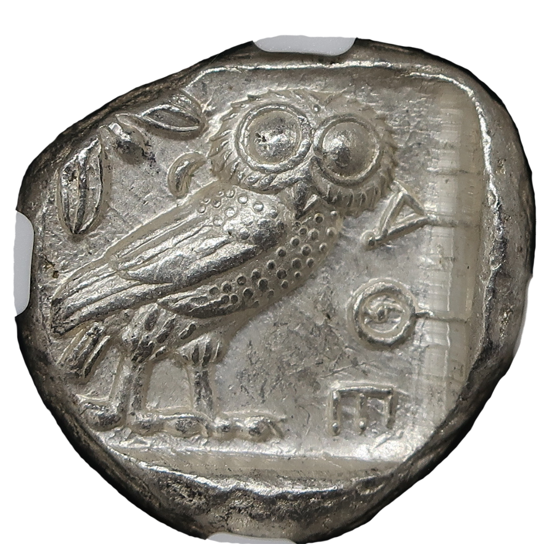 紀元前440-404 古代ギリシャ アッティカ アテネ テトラドラクマ銀貨 ChAU 4/5-4/5 NGC鑑定済み image2