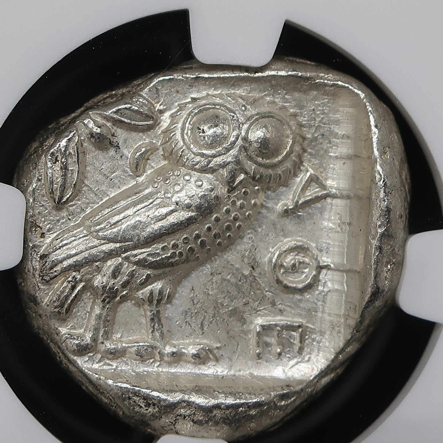 紀元前440-404 古代ギリシャ アッティカ アテネ テトラドラクマ銀貨 ChAU 4/5-4/5 NGC鑑定済み image7