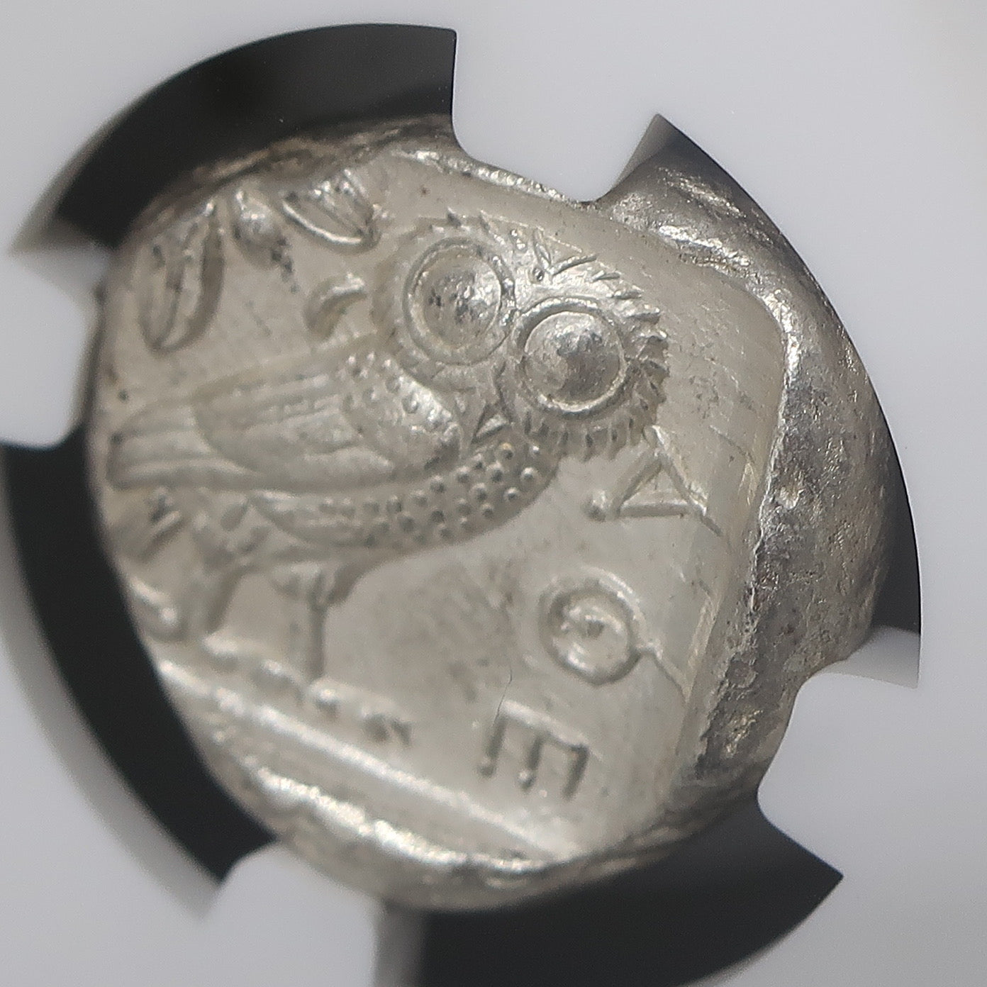 紀元前440-404 古代ギリシャ アッティカ アテネ テトラドラクマ銀貨 ChAU 4/5-4/5 NGC鑑定済み image8