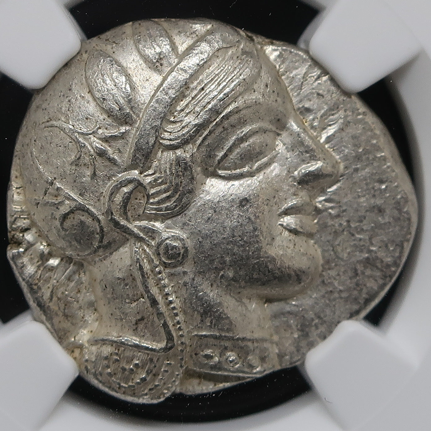 紀元前440-404 古代ギリシャ アッティカ アテネ テトラドラクマ銀貨 ChAU 4/5-4/5 NGC鑑定済み image9