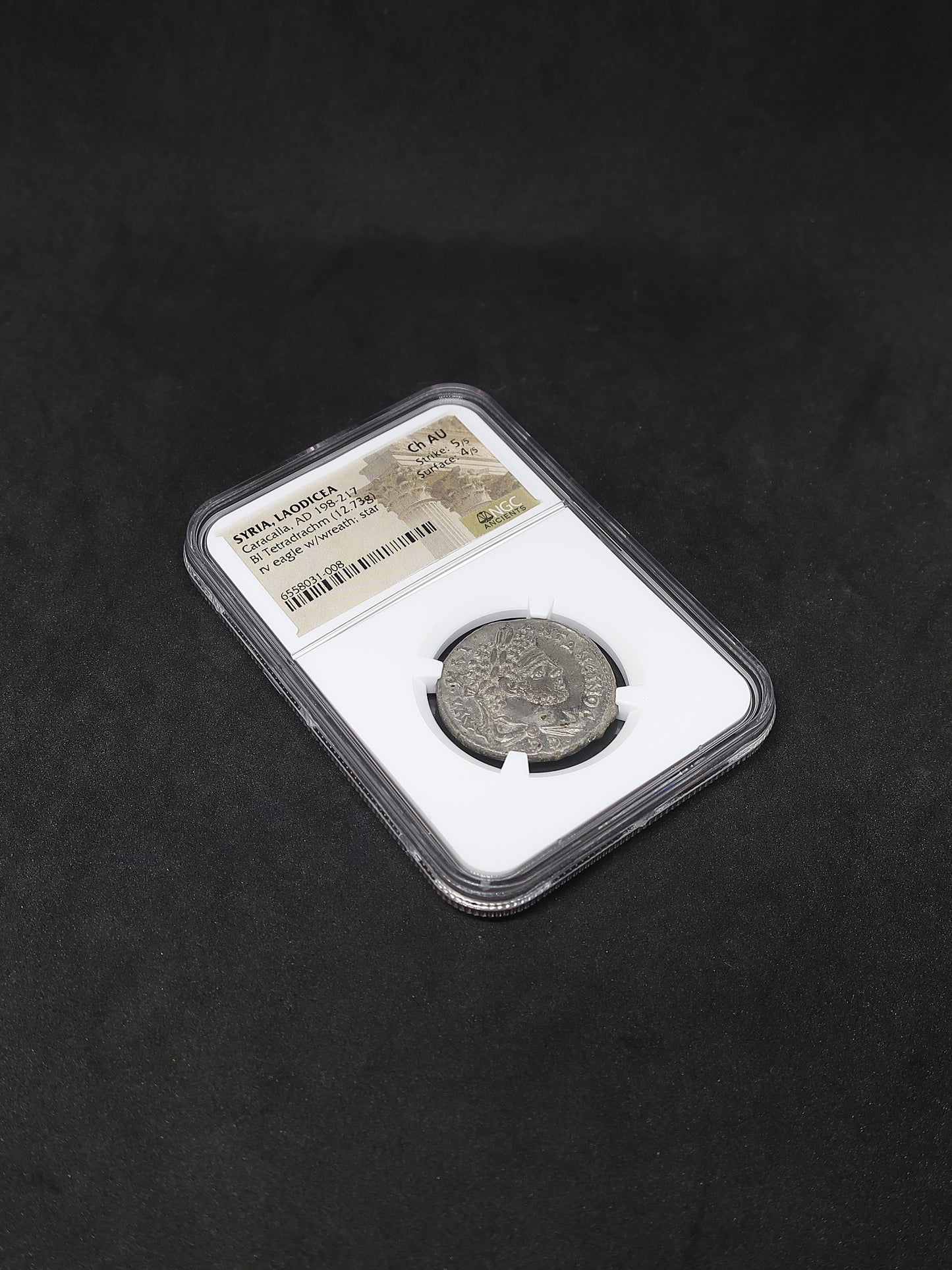 AD 198-217 シリア ラオディキア テトラドラクマ カラカラ帝 ChAU5/5-4/5 NGC鑑定済み image8