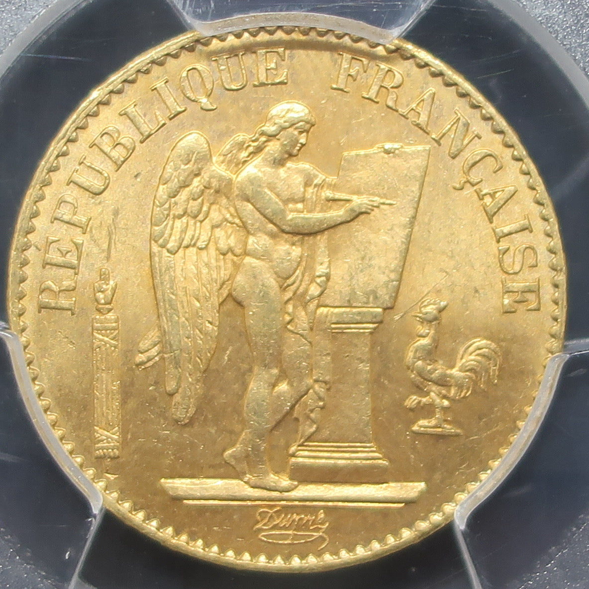 【幸運を運ぶ守護天使】1895A フランス 20フラン エンジェル金貨 MS65 PCGS