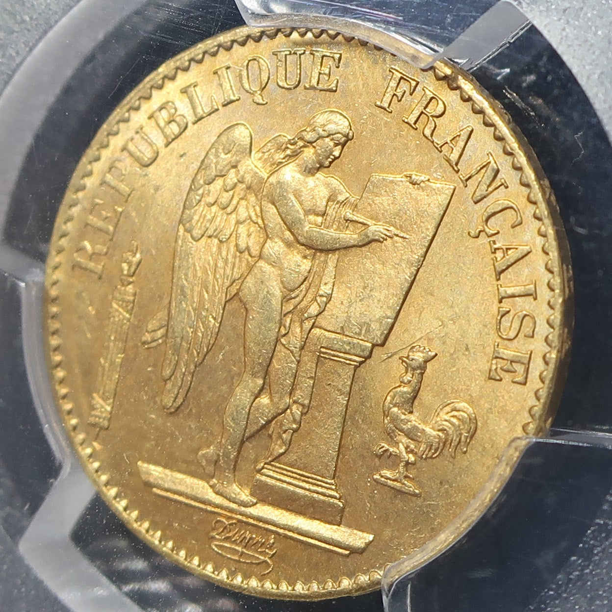 【幸運を運ぶ守護天使】1895A フランス 20フラン エンジェル金貨 MS65 PCGS