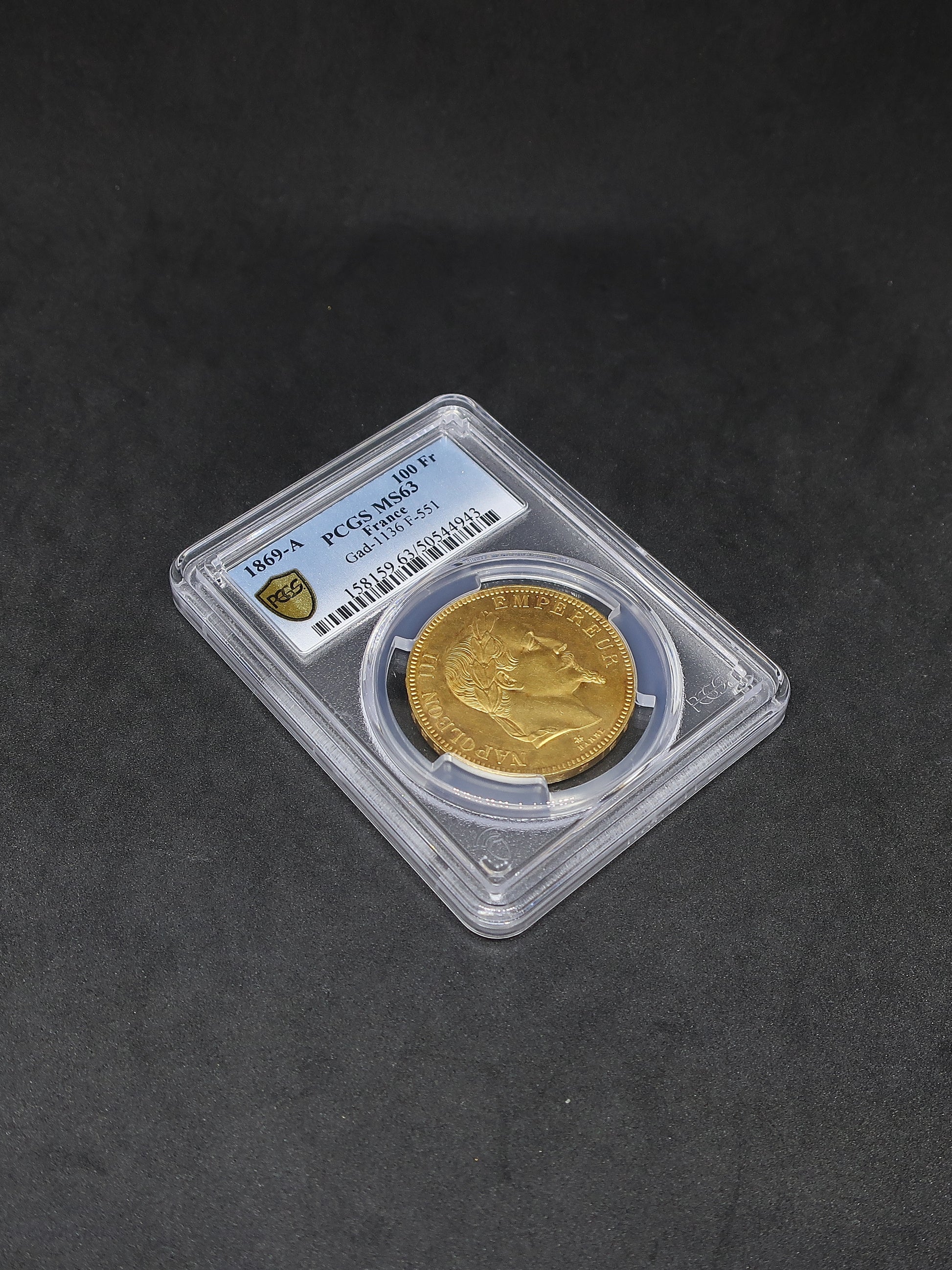 1869A フランス 100フラン金貨 皇帝ナポレオン3世 MS63 PCGS image8