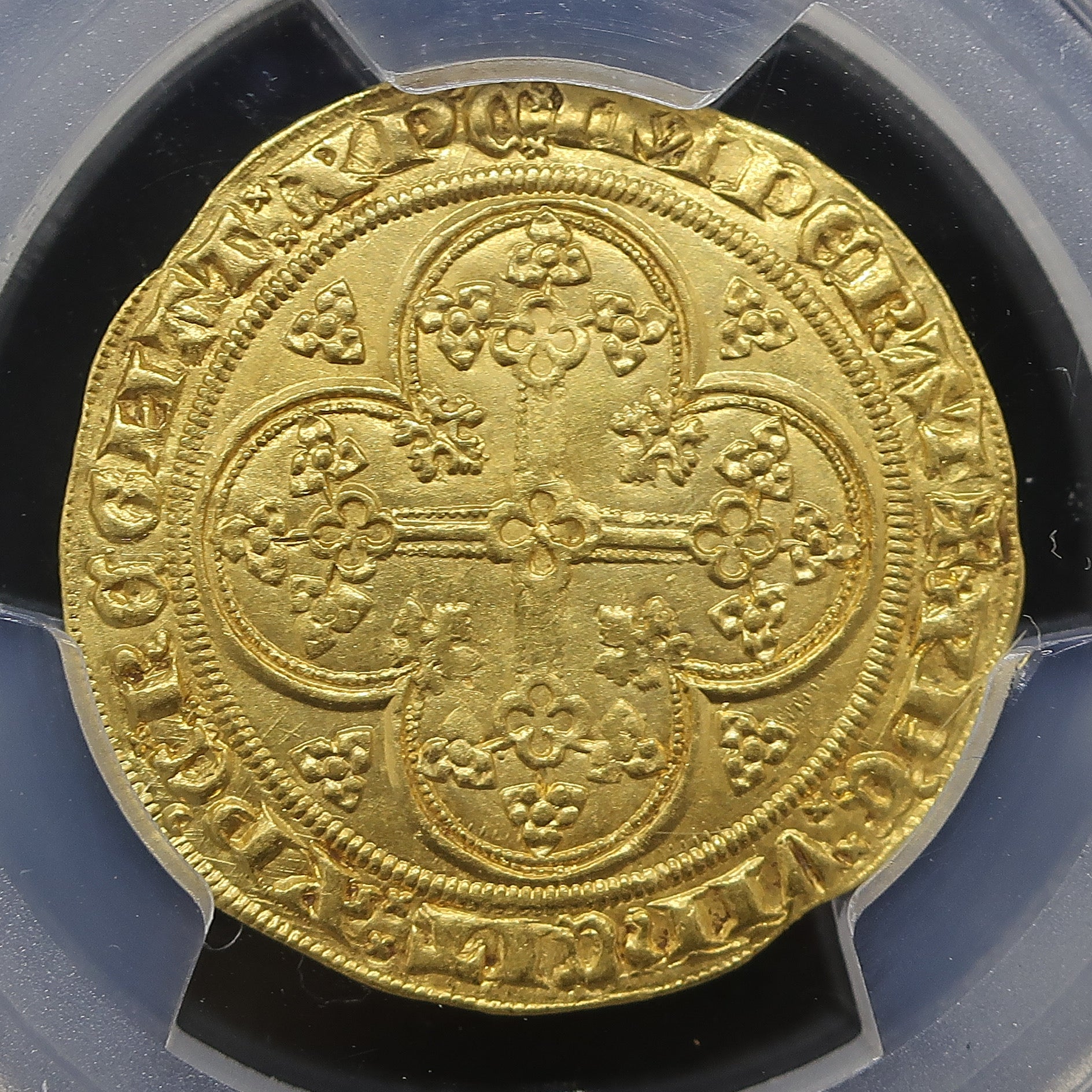 1328-50 フランス エキュドール金貨 シェーズ MS62｜PCGS鑑定 中世