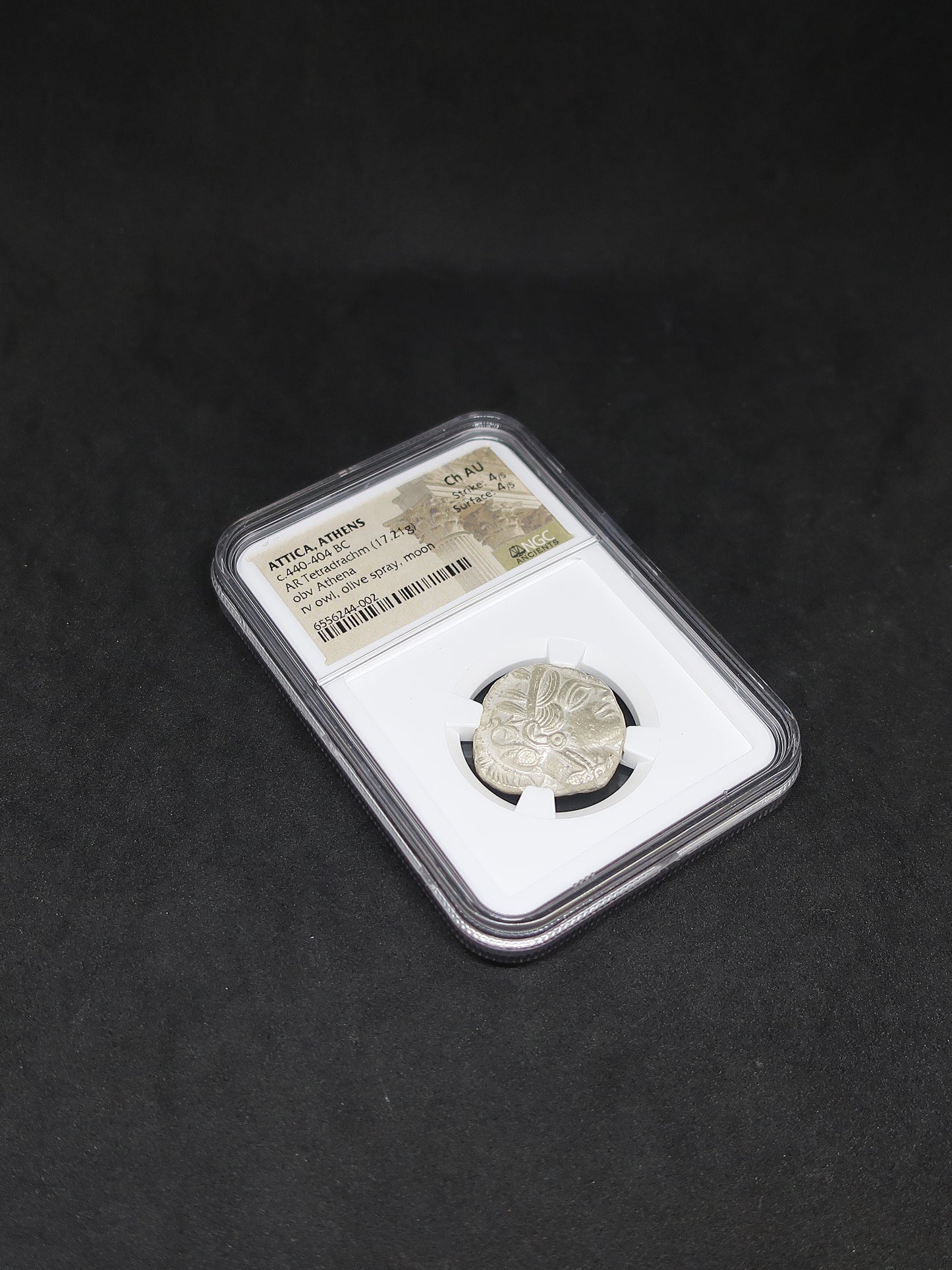 440-404 BC 古代ギリシャ アッティカ アテネ テトラドラクマ銀貨 ChAU4/5-4/5 NGC鑑定済み