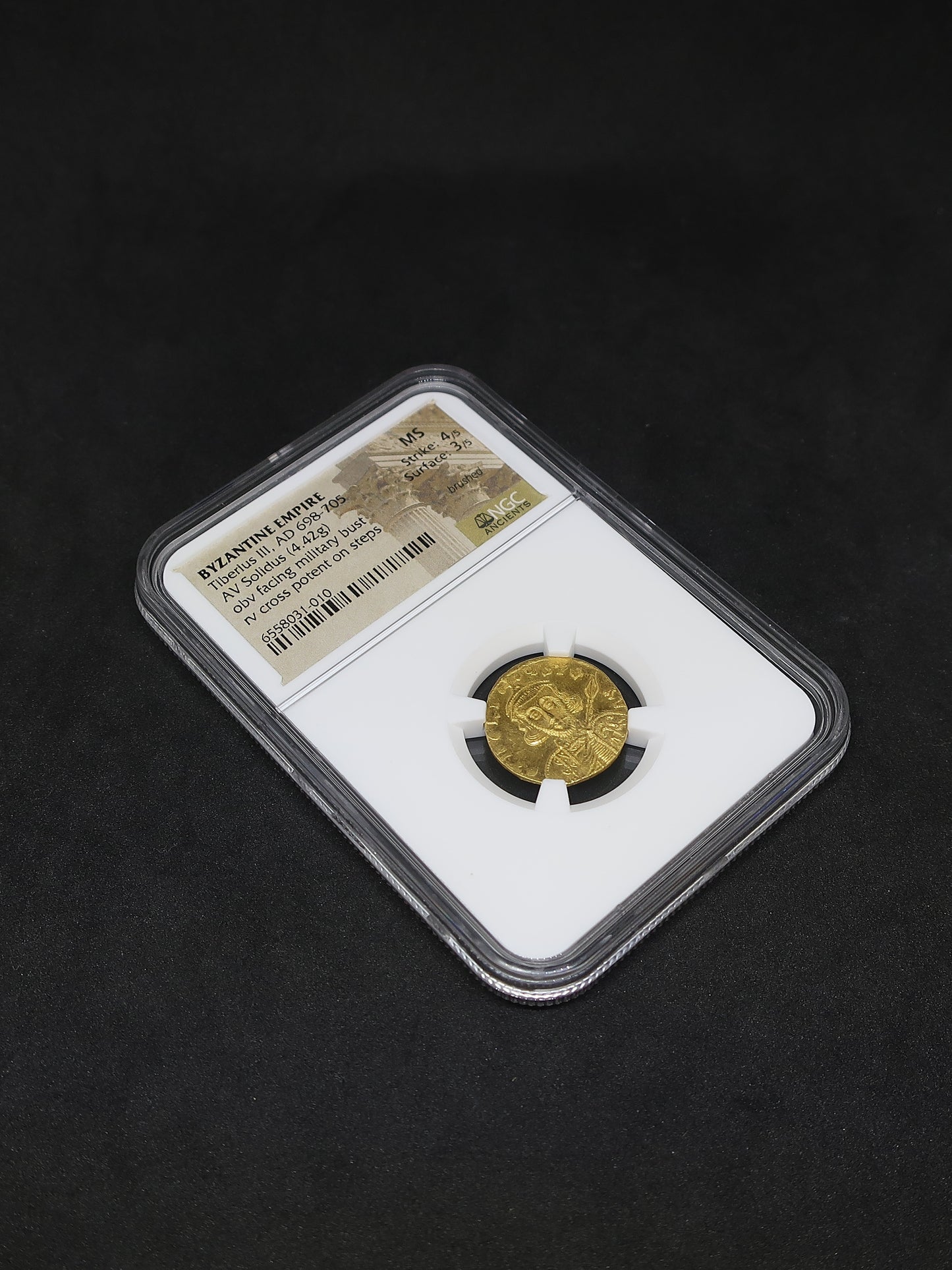 AD698-705 ビザンツ帝国 ソリダス金貨 ティベリウス3世 コンスタンティン MS4/5-3/5 NGC鑑定済み image8