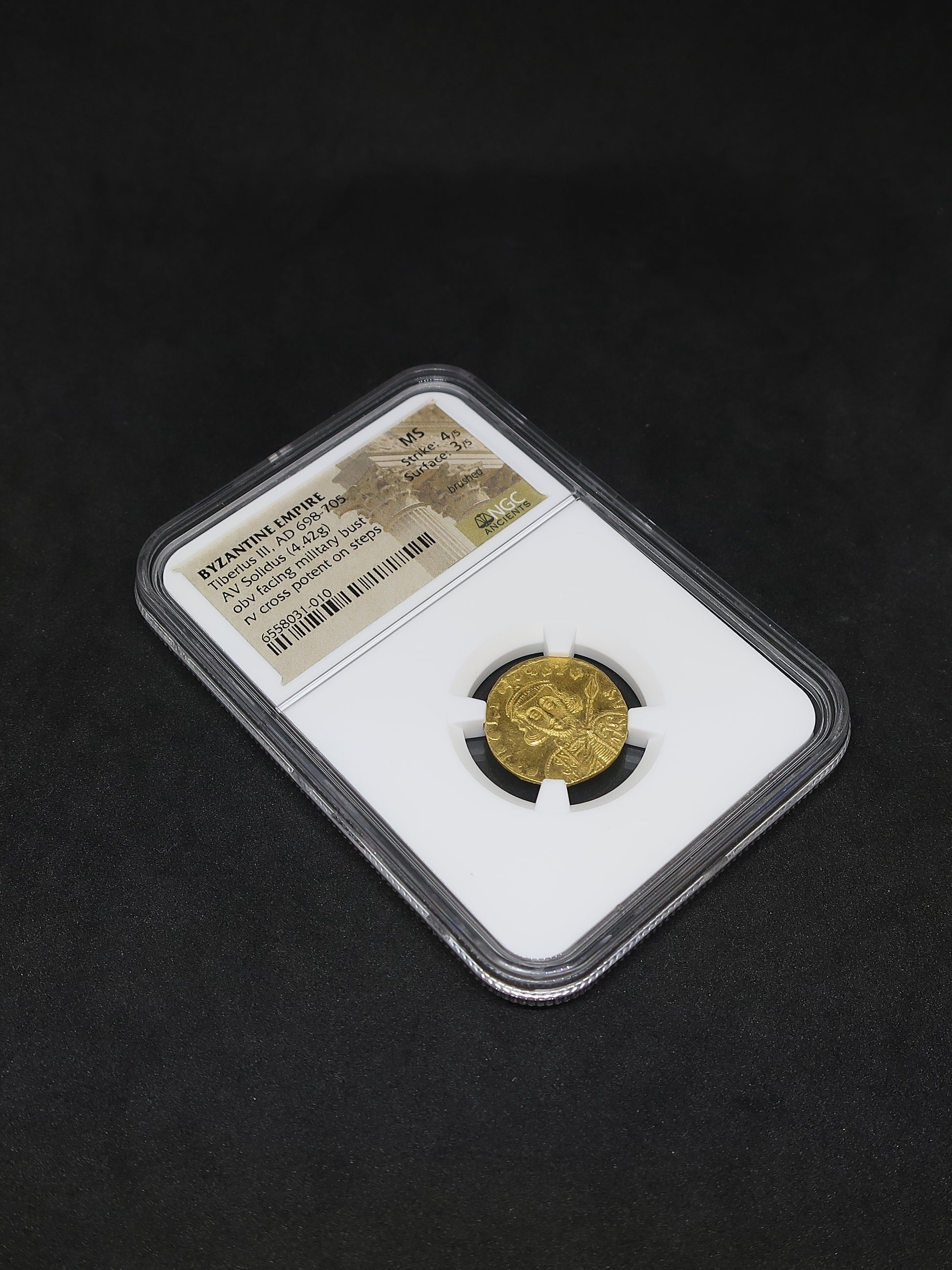 AD698-705 ビザンツ帝国 ソリダス金貨 ティベリウス3世 コンスタンティン MS4/5-3/5 NGC鑑定済み image8