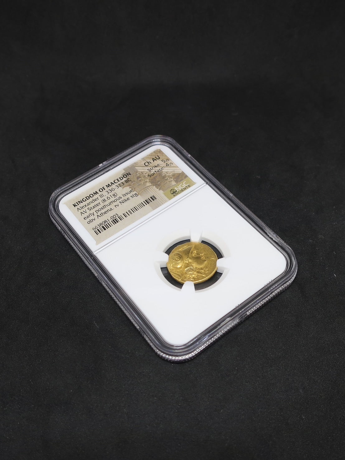 【アレキサンダー大王】336-323BC マケドニア王国 スタテル金貨 ChAU 5/5-4/5 NGC