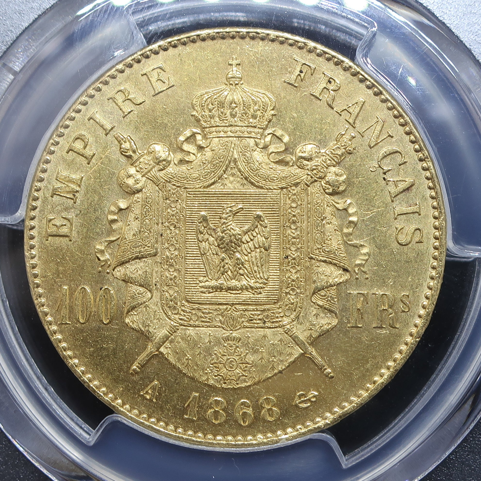 1868A フランス 100フラン金貨 ナポレオン3世 MS62 PCGS – CoinBlessing(コインブレッシング)