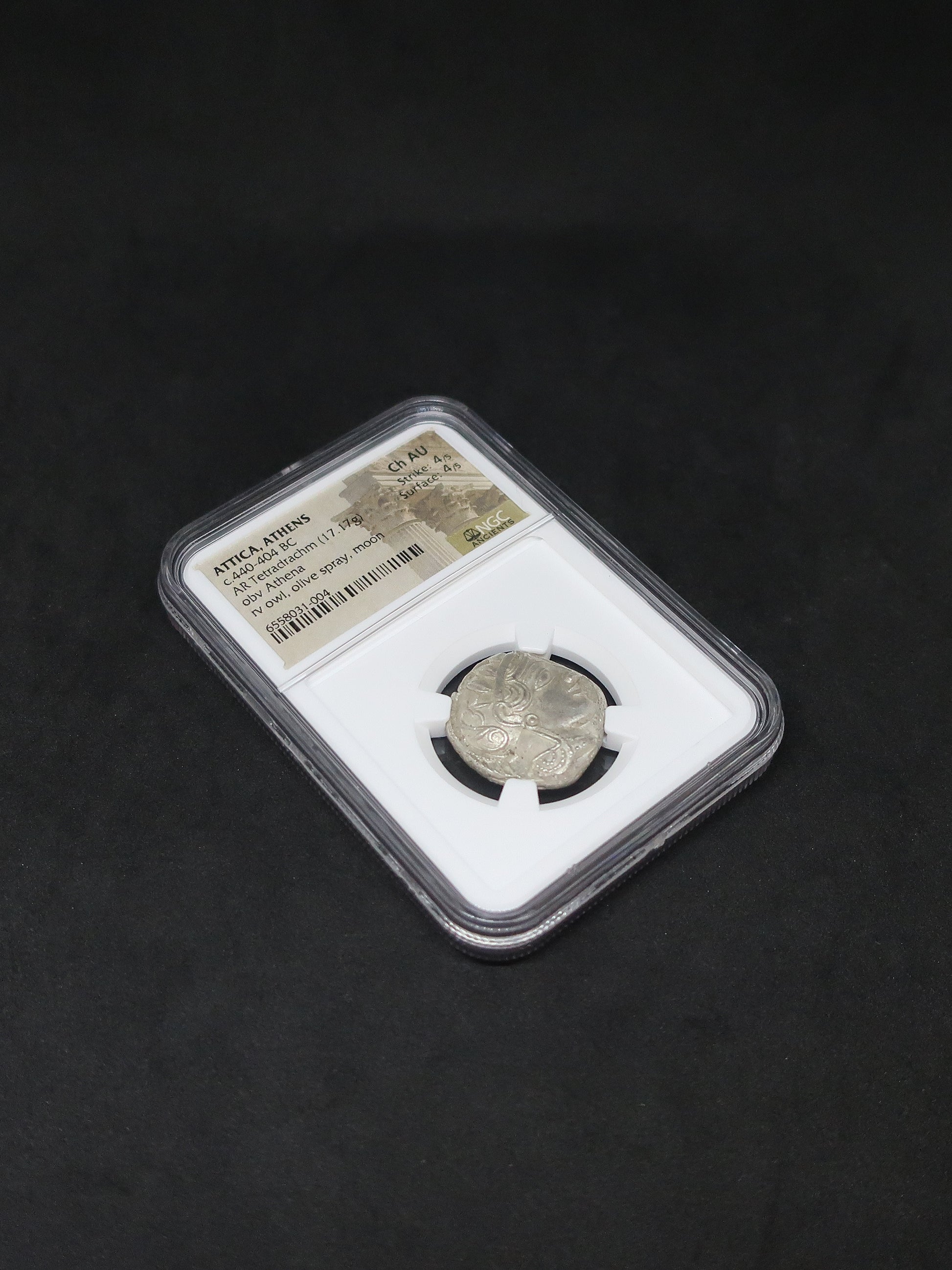 440-404 BC 古代ギリシャ アッティカ アテネ テトラドラクマ銀貨 NGC image8