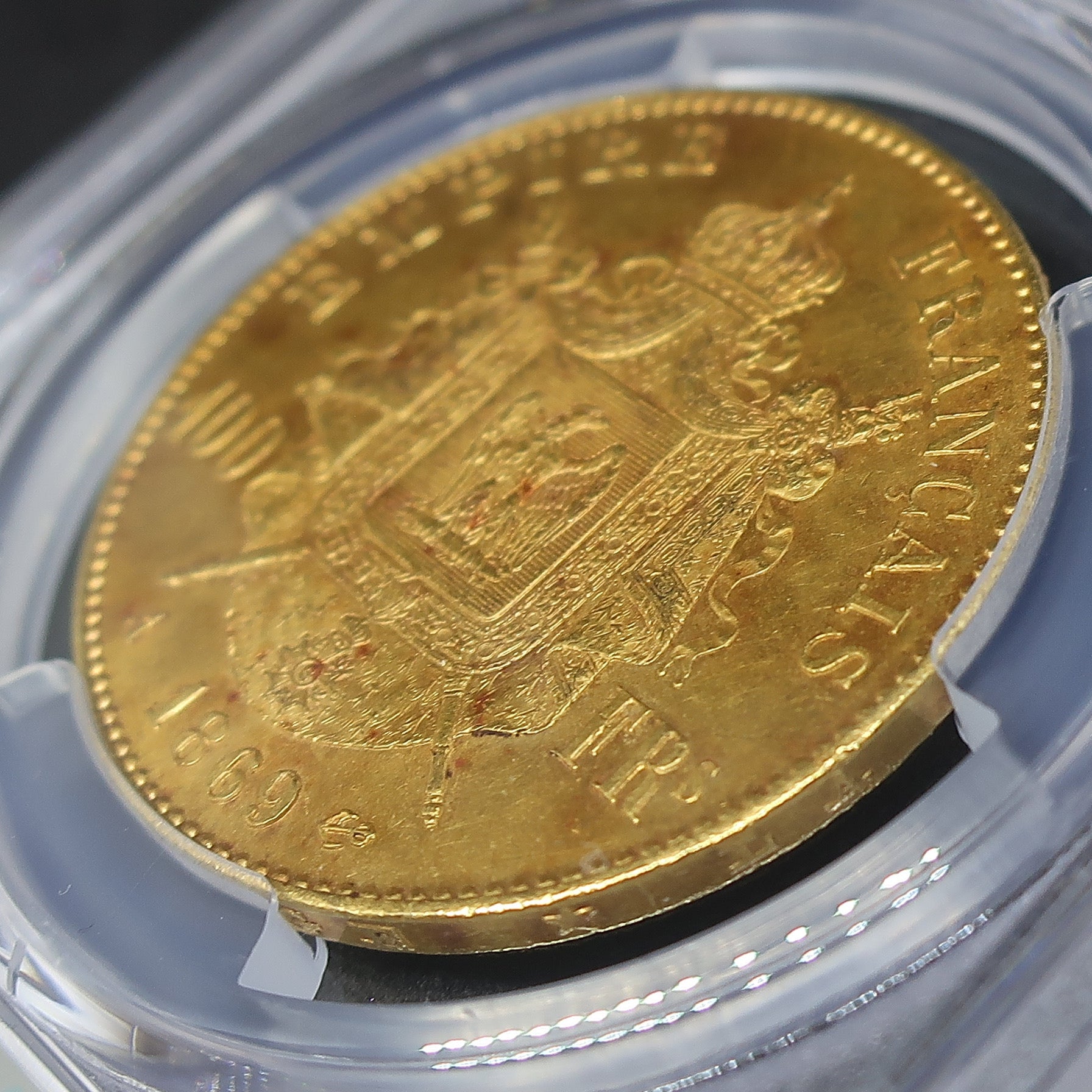 1869A フランス 100フラン金貨 皇帝ナポレオン3世 MS63 PCGS image7
