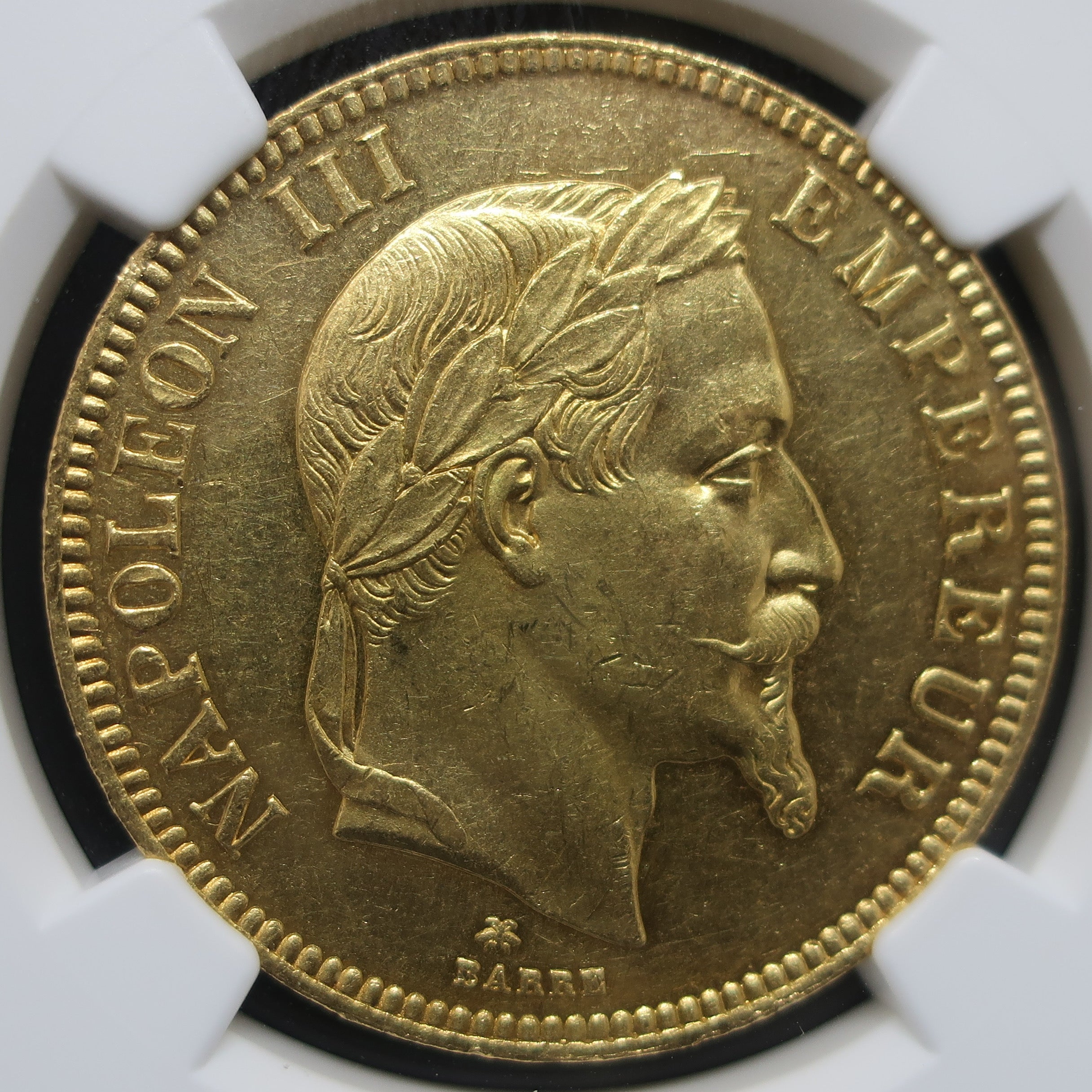 1869A フランス 皇帝ナポレオン3世 100フラン金貨 MS62 NGC 