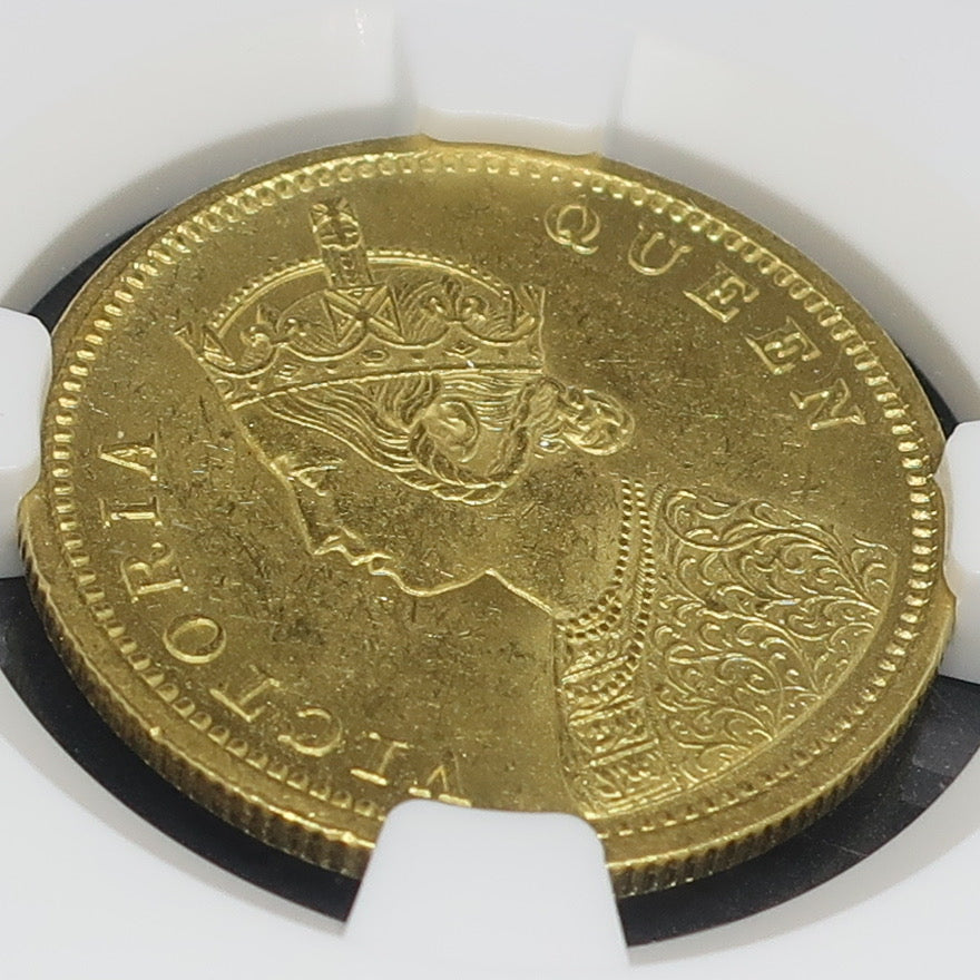 1862(C) インド 英領インド モハール金貨 ヴィクトリア カルカッタ  MS61 NGC - CoinBlessing(コインブレッシング)