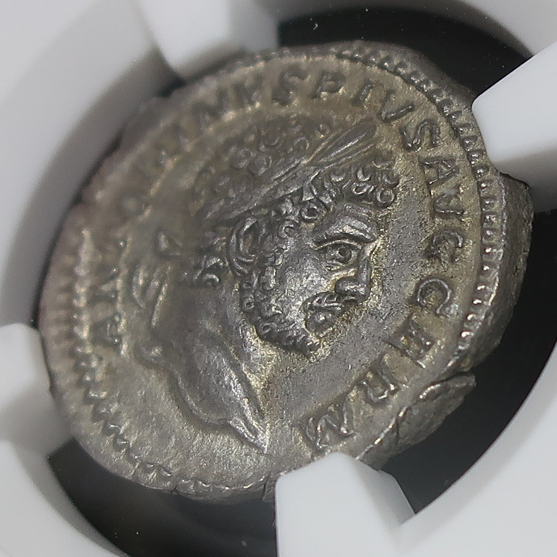 AD198-217 ローマ帝国 デナリウス銀貨 カラカラ帝 ChAU5/5-5/5 NGC鑑定済み image7