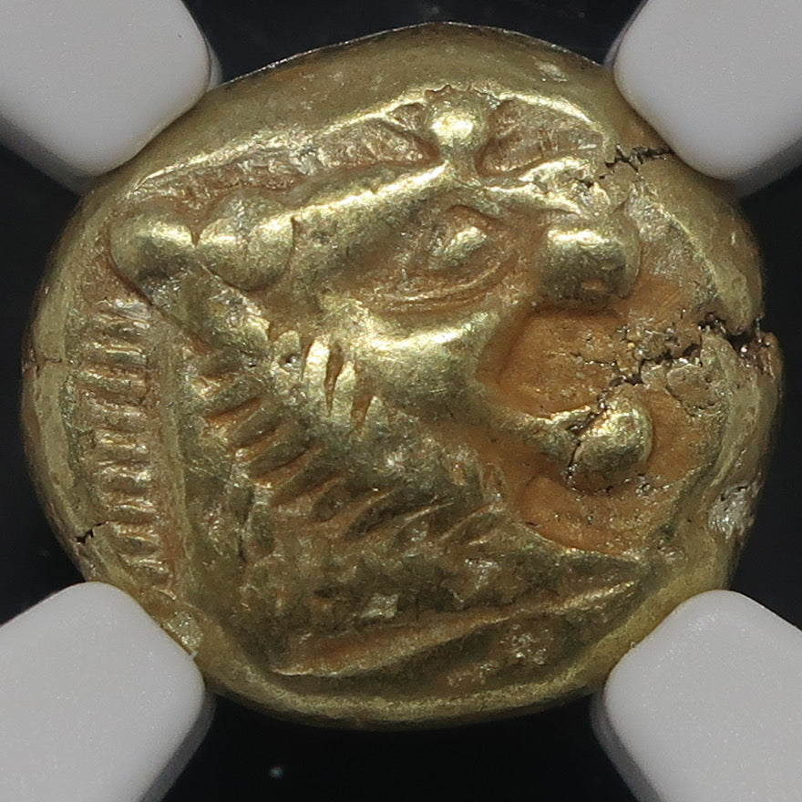 610-546 BC リディア帝国 1/3スタテル エレクトロン金貨 ChVF 4/5-4/5 