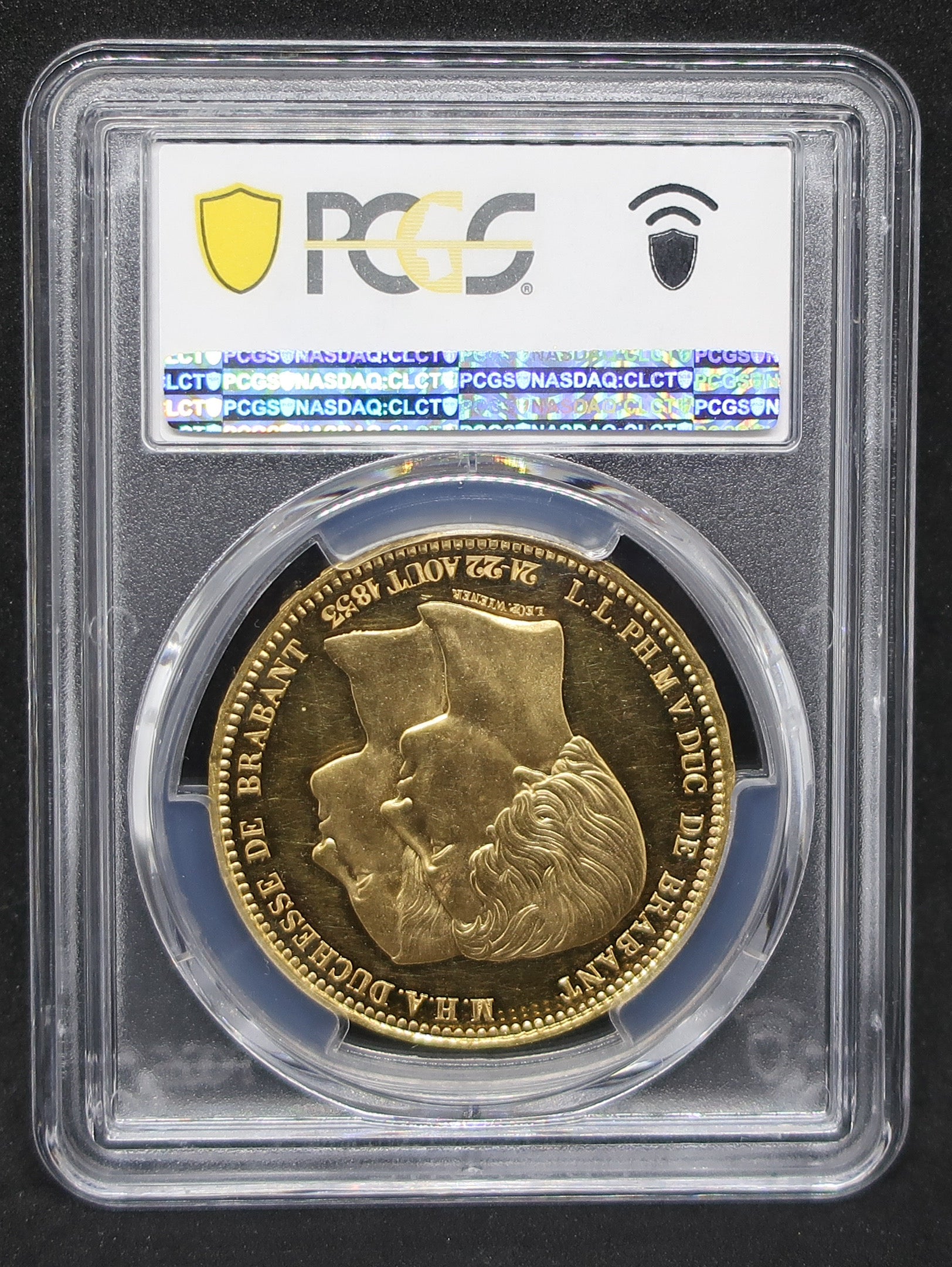 1853 ベルギー 100フラン金貨 レオポルド1世 皇太子ご成婚記念 PCGS