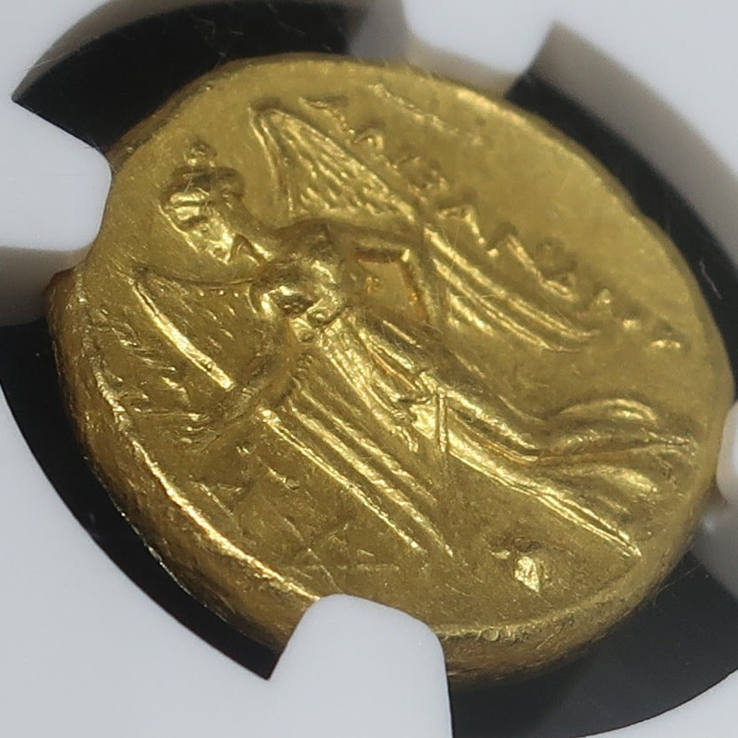 【アレキサンダー大王】336-323BC マケドニア王国 スタテル金貨 ChAU 5/5-4/5 NGC