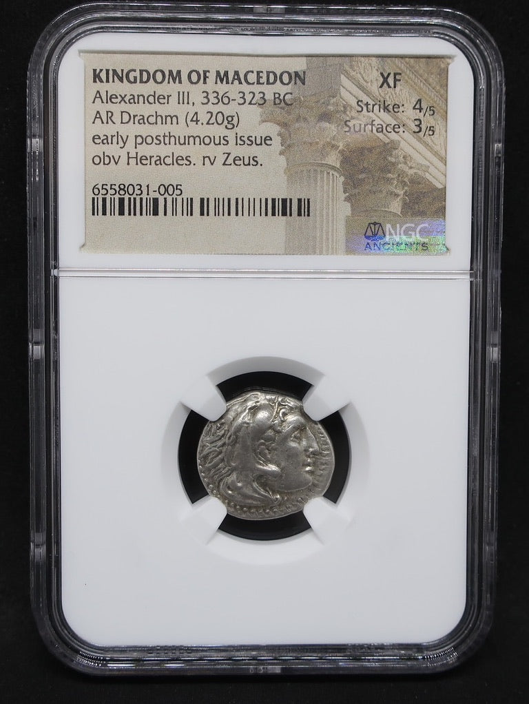 336-323 BC 古代マケドニア ドラクマ銀貨 アレキサンダー3世 XF4/5-3/5 NGC 画像4