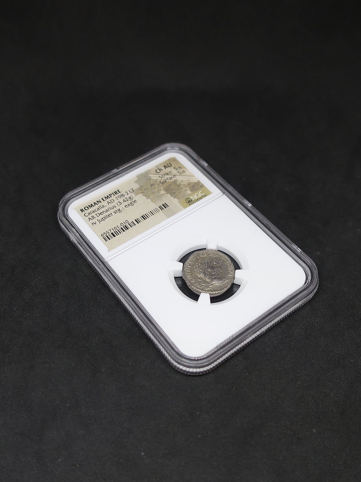AD198-217 ローマ帝国 デナリウス銀貨 カラカラ帝 ChAU5/5-5/5 NGC鑑定済み image10