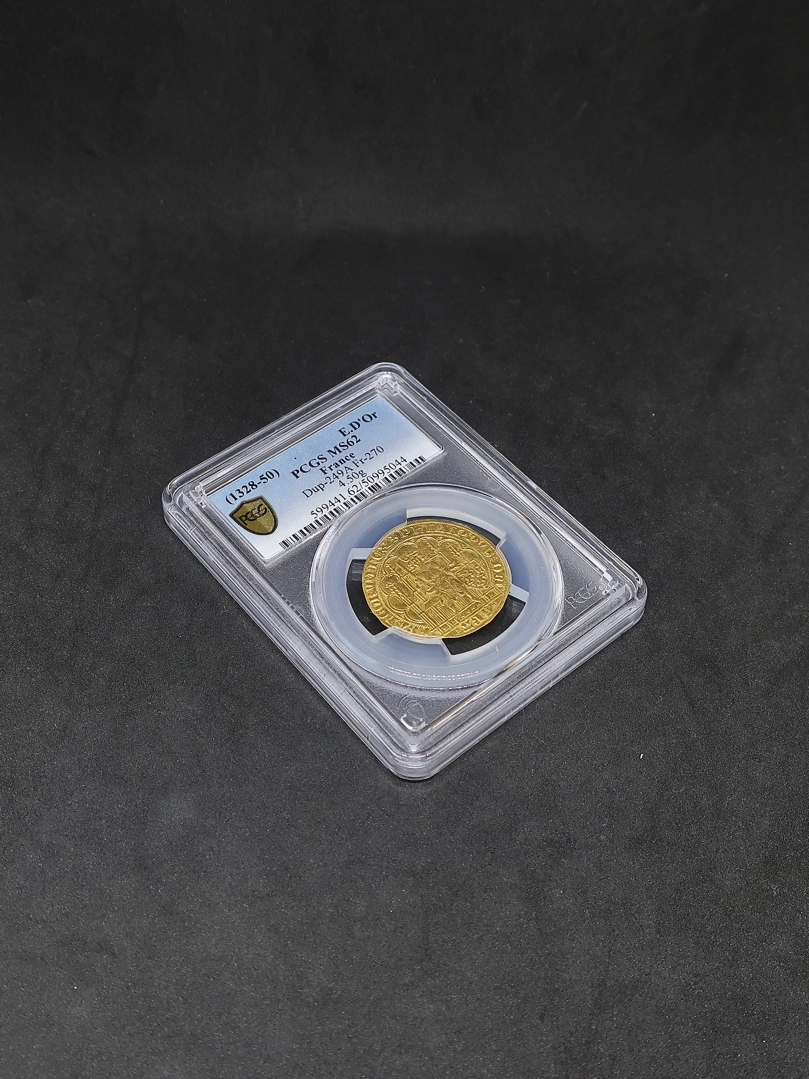 1328-50 フランス エキュドール金貨 シェーズ MS62｜PCGS鑑定 中世