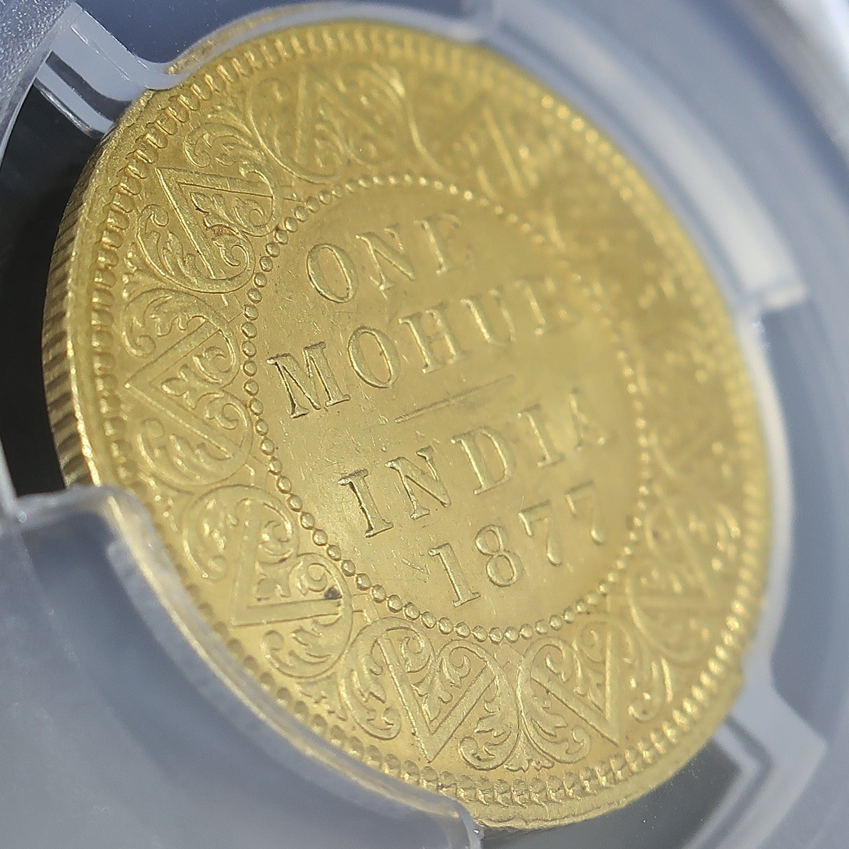 1877(C) インド 英領インド モハール金貨 ヴィクトリア カルカッタ  MS61 NGC鑑定済み image7