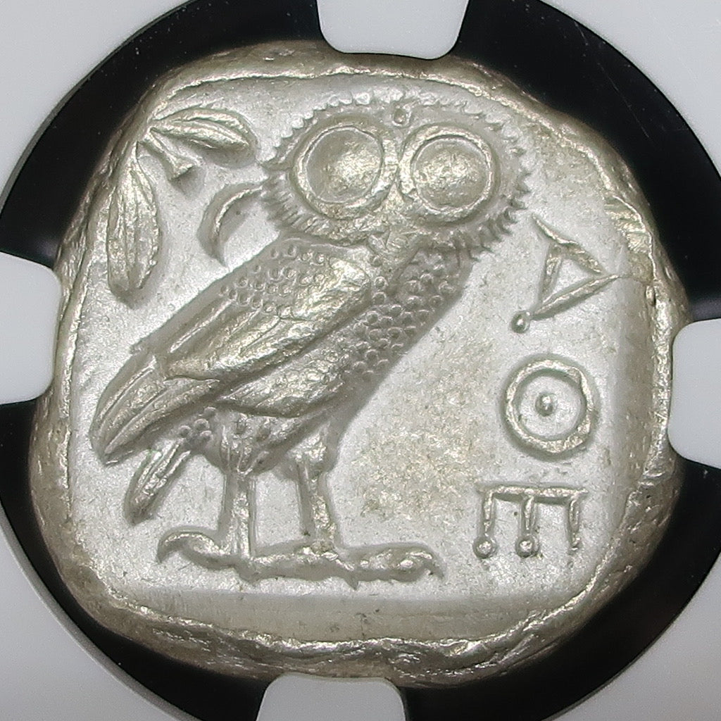 440-404 BC 古代ギリシャ アッティカ アテネ テトラドラクマ銀貨 ChAU4/5-4/5 NGC鑑定済み