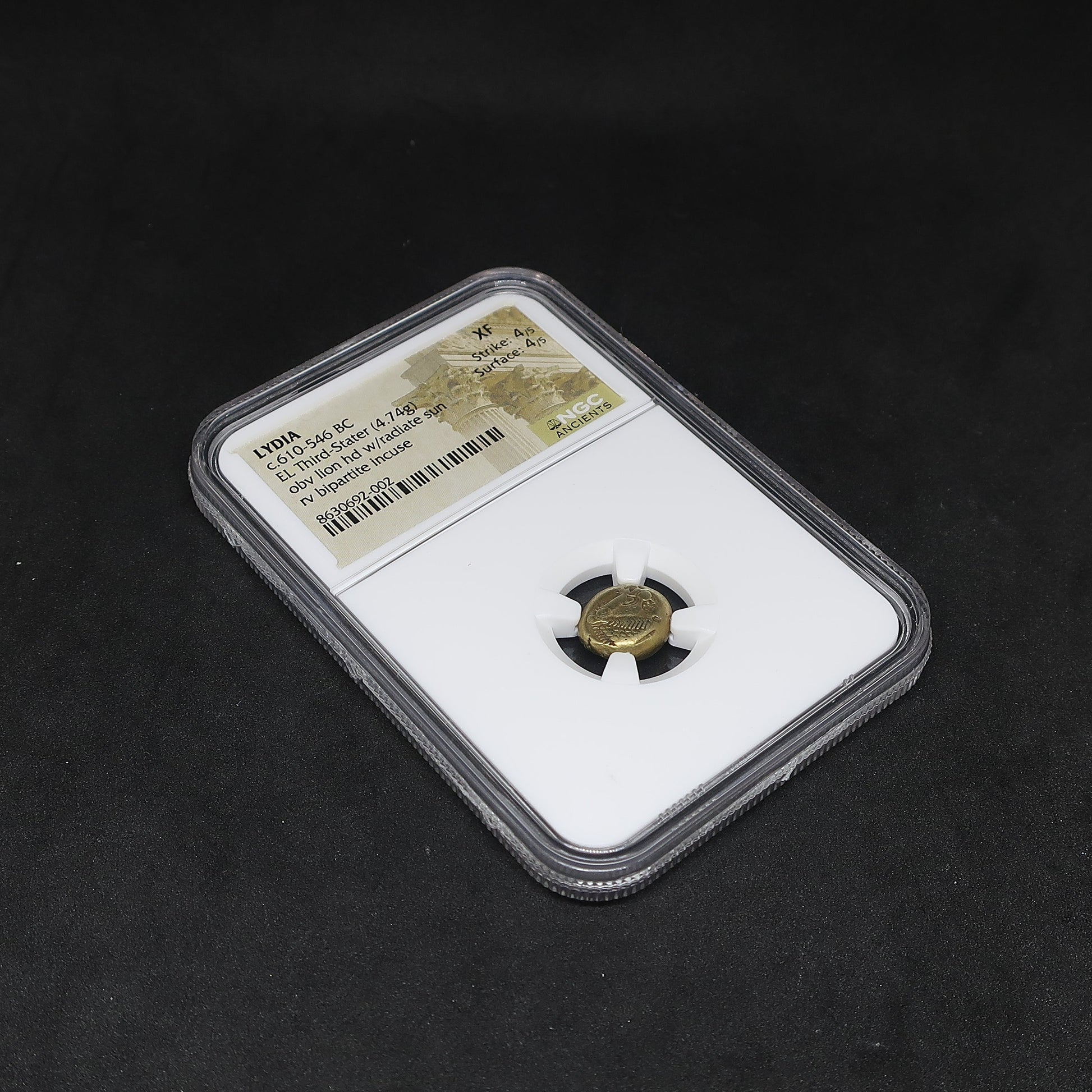 610-546BC リディア帝国 1/3スタテル金貨 エレクトラム XF 4/5-4/5 NGC - CoinBlessing(コインブレッシング)