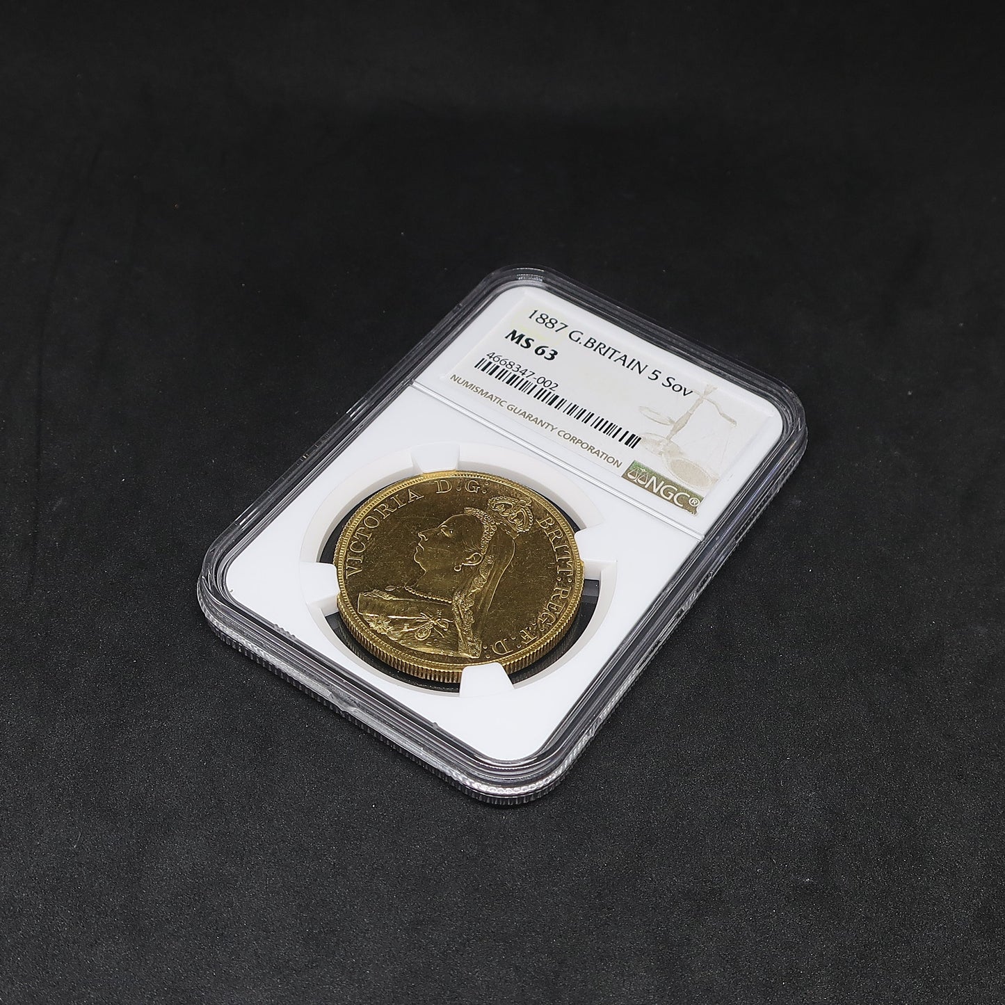 1887 イギリス 5ポンド金貨 ヴィクトリア ジュビリーヘッド MS63 NGC鑑定済み