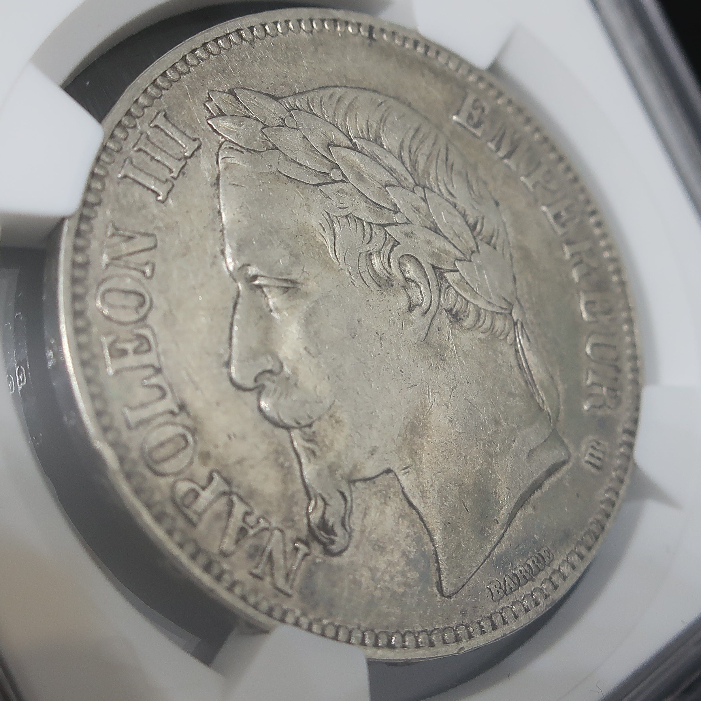 1869BB フランス 5フラン銀貨 | ナポレオン3世 有冠 | XF Details NGC