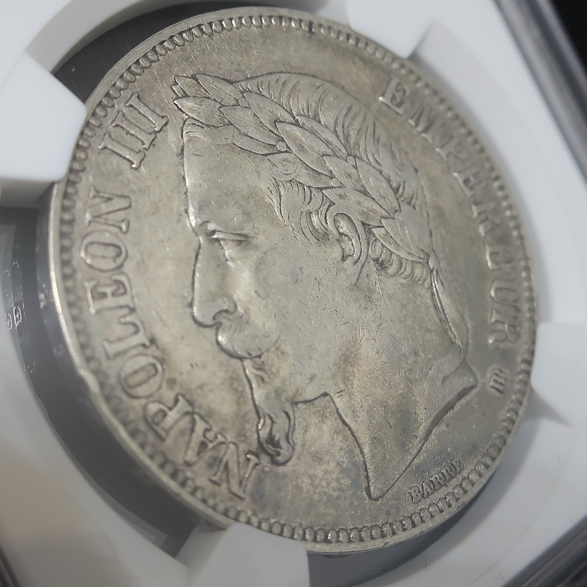 1869BB フランス 5フラン銀貨 ナポレオン3世 有冠 XF Details NGC鑑定済み - CoinBlessing(コインブレッシング)