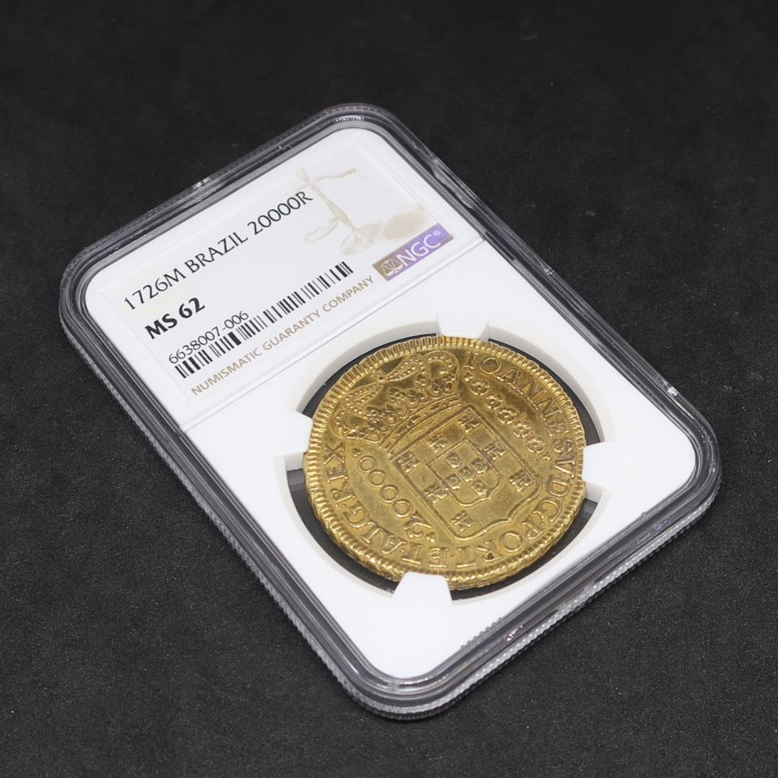 1726M ブラジル 20000レイス 超大型金貨 MS62 NGC - CoinBlessing(コインブレッシング)