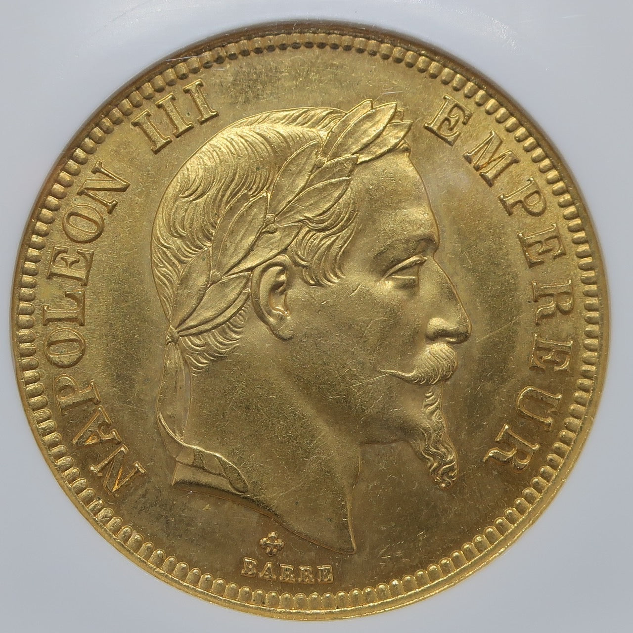 1863BB フランス 100フラン金貨 ナポレオン3世 MS63 NGC