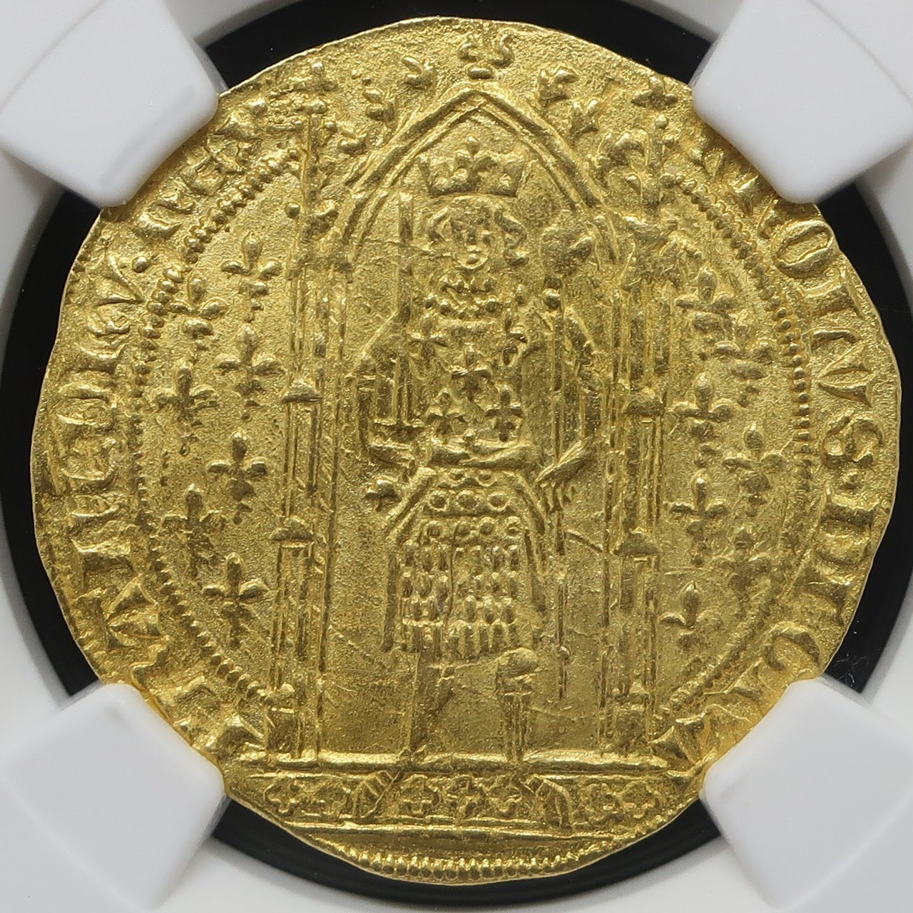 【賢明王】1364-1380 フランス フランカ・ピエ金貨 MS63 NGC シャルル5世 百年戦争