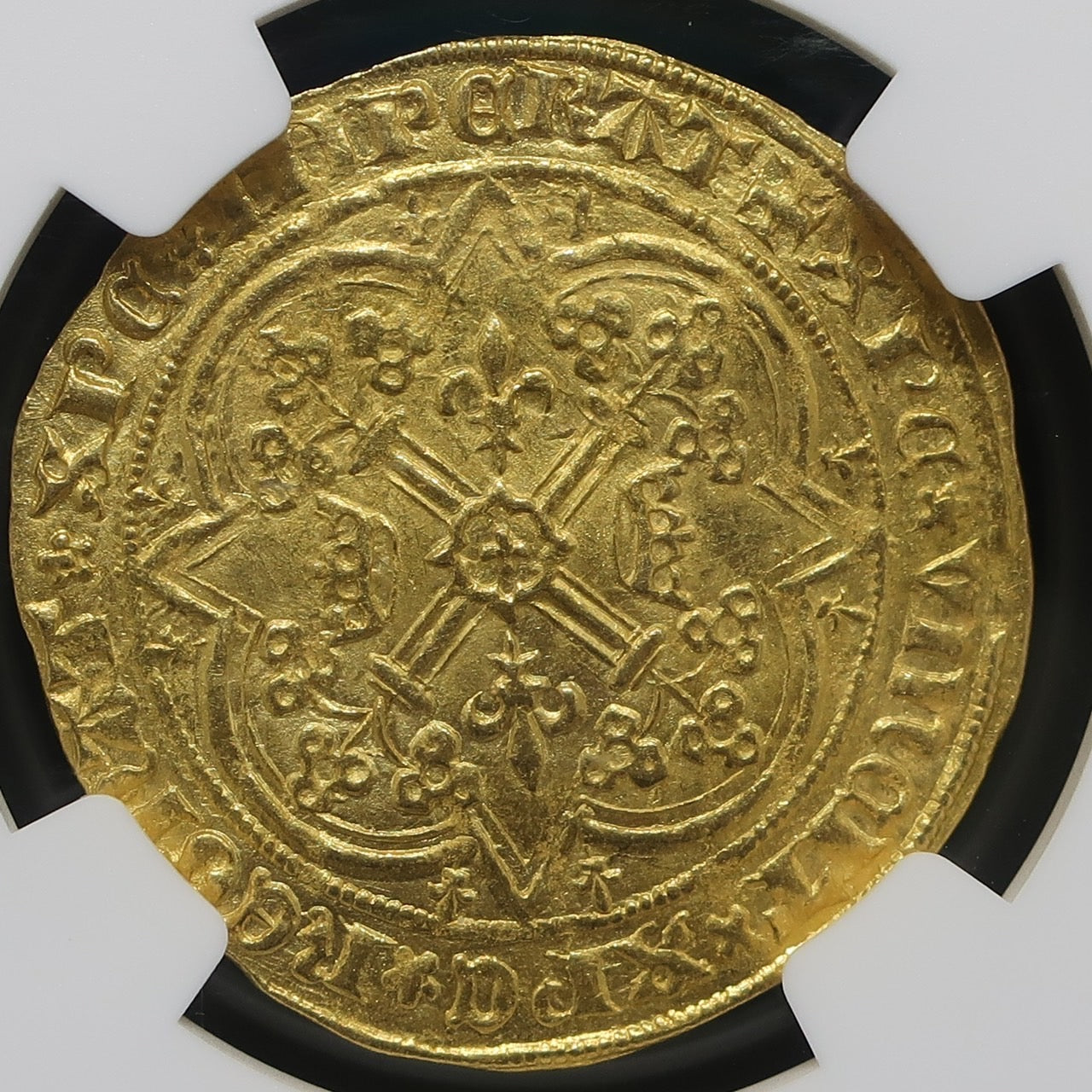 【賢明王】1364-1380 フランス フランカ・ピエ金貨 MS63 NGC シャルル5世 百年戦争