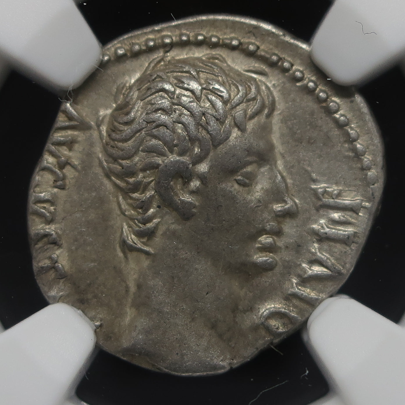 27 BC-AD 14 ローマ帝国 デナリウス銀貨 アウグストゥス XF4/5-4/5 NGC鑑定済み