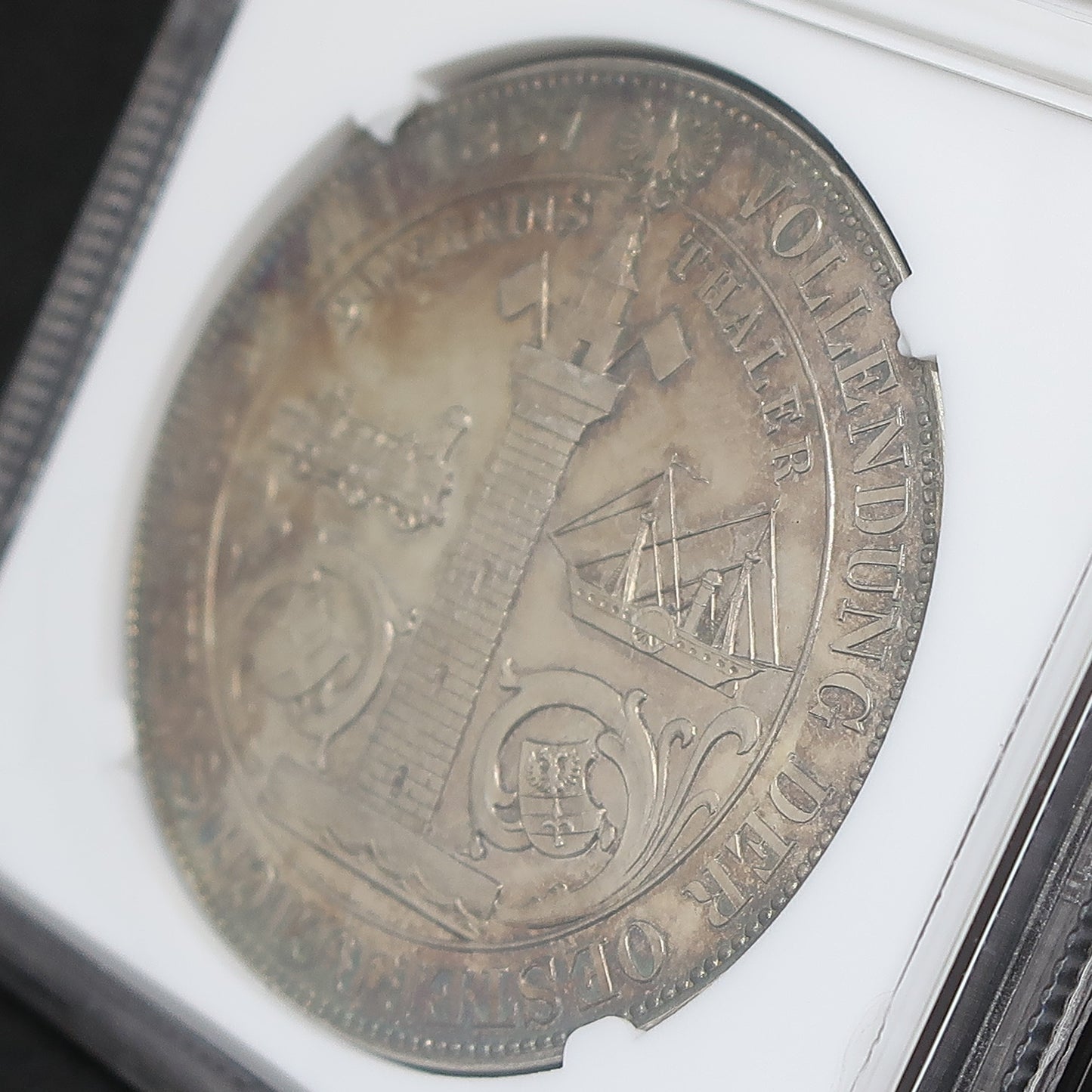 1857A オーストリア 2ターラー銀貨 ウィーン・トリエステ鉄道開通記念 PF63 + CAMEO NGC image7
