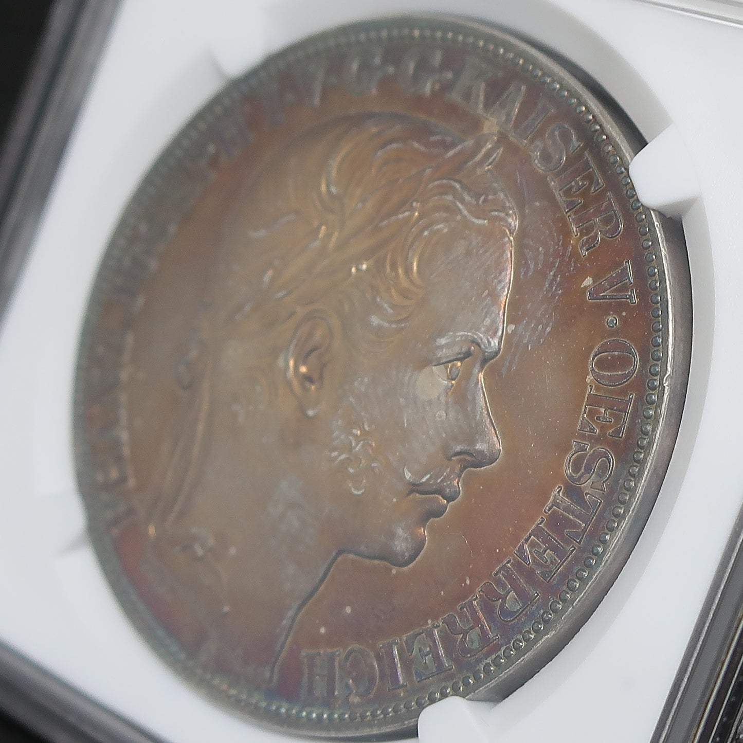 1857A オーストリア 2ターラー銀貨 ウィーン・トリエステ鉄道開通記念 PF63 + CAMEO NGC image6