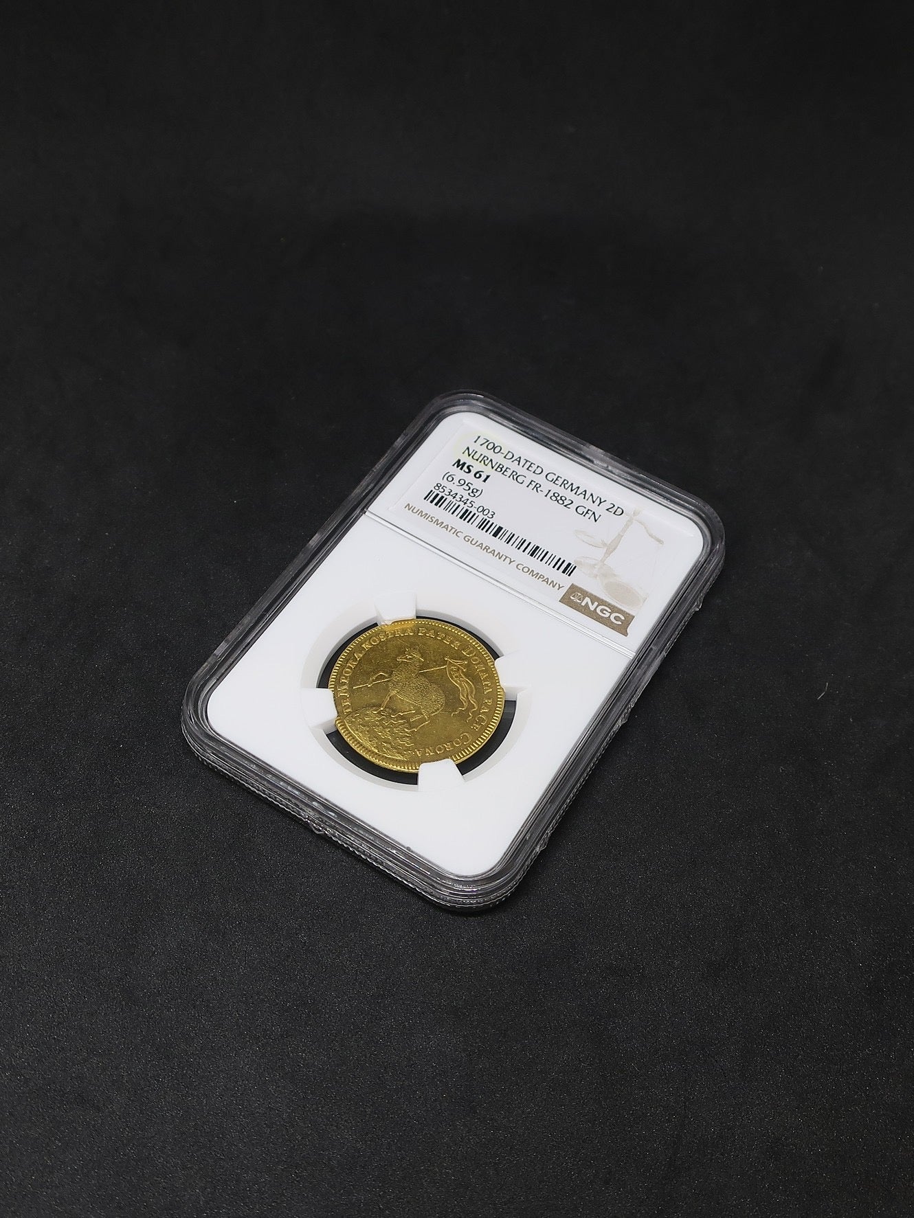 1700 ドイツ ニュルンベルク 2ダカット金貨 神聖ローマ帝国 MS61 NGC image8