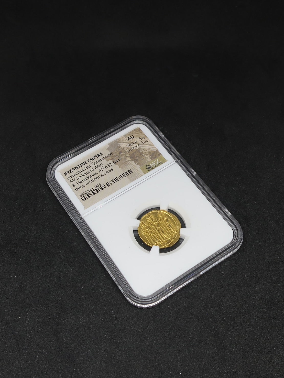 AD632-641  ビザンツ帝国 ソリダス金貨 ビザンチン AU5/5-5/5 NGC鑑定済み image6